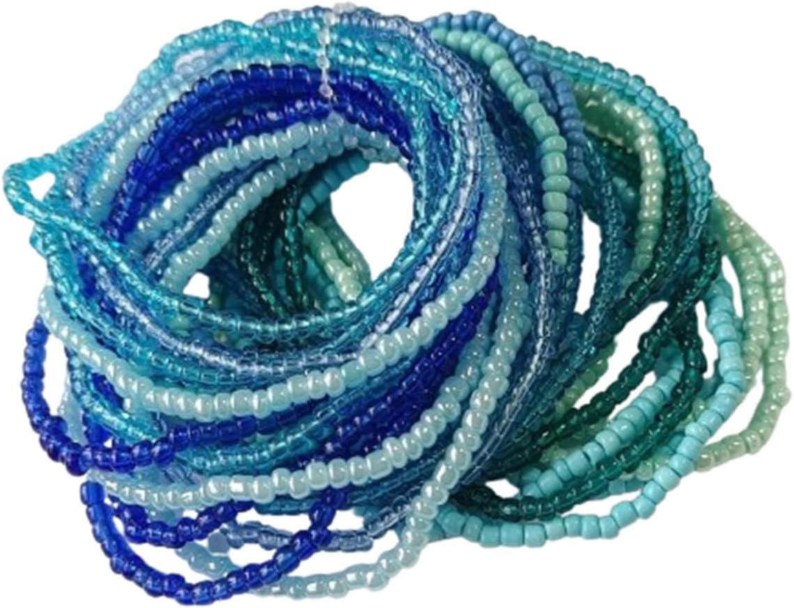 17pcs Bohemian Stackable Multilayer Elastic Bracelets Handmade Seed Beaded Jewelry