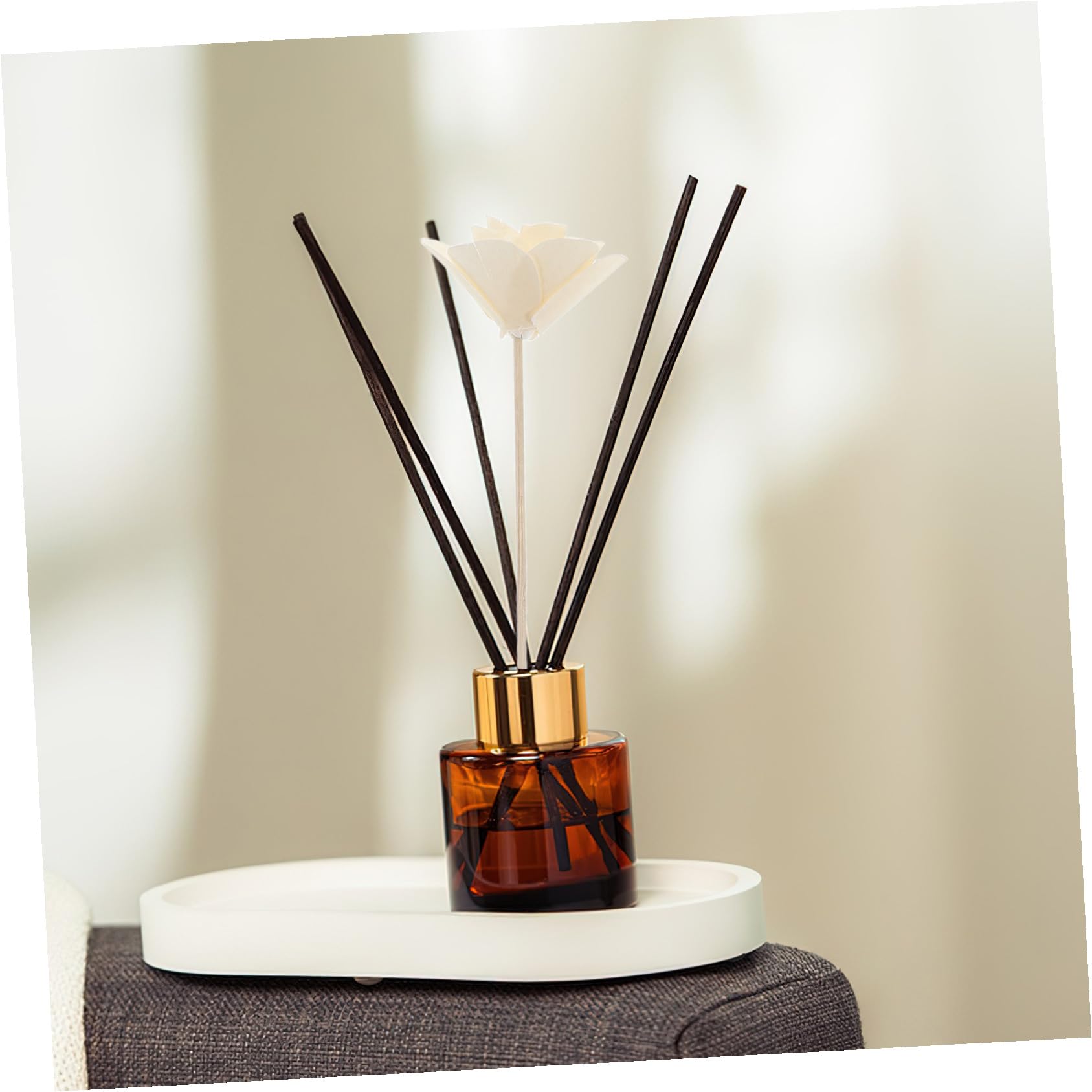 Cabilock 6pièces Bâtonnets Diffuseurs de Parfum Rotin Artificiel Couleur Beige pour Décoration Maison du Bureau Recharge pour Diffuseur Huiles Essentielles