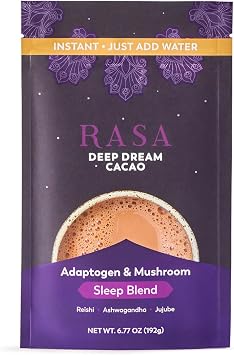 Rasa Deep Dream Cacao Adaptogenic Mushroom Sleep Blend | Vegan, Gluten Free with Reishi + Ashwagandha + Jujube 6.77 oz. / 24 Servings