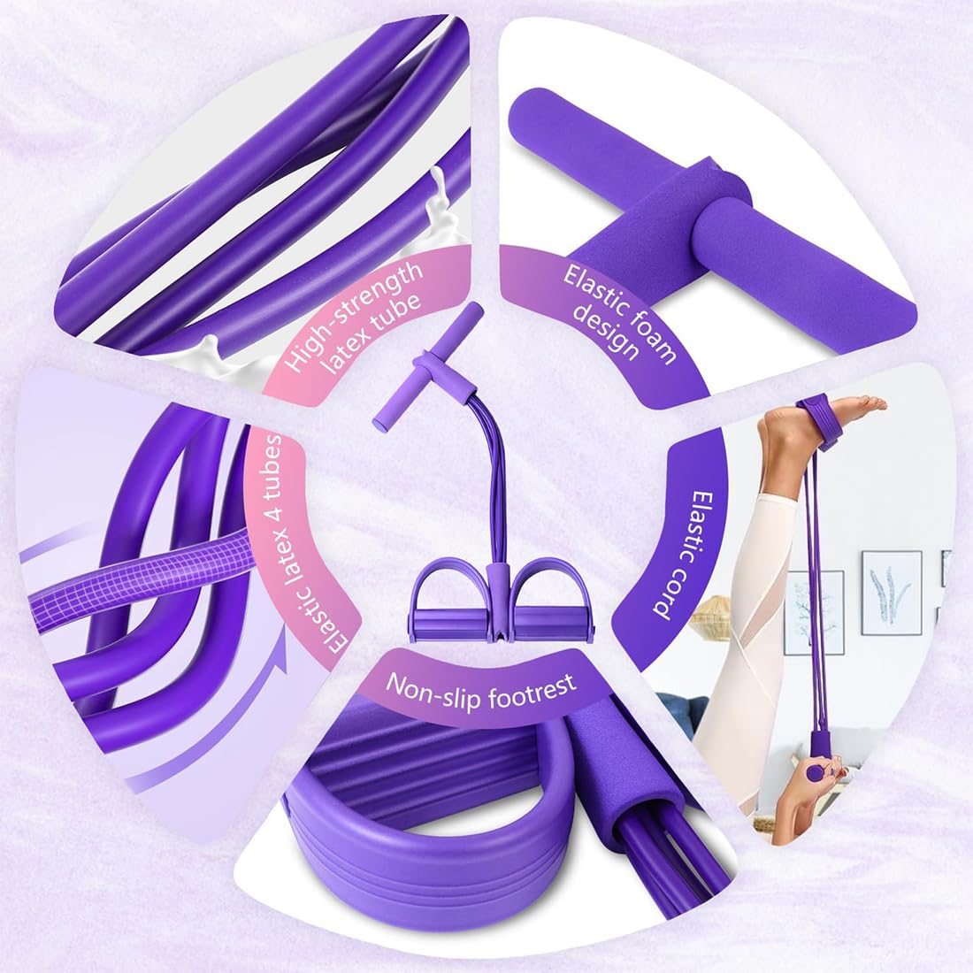 2 Pcs bauchtrainer für zuhause, Bauchtrainer für Zuhause, Fitness-Set mit Expander Fitness und Rückentrainer, Sportgeräte für Zuhause zur Stärkung von Bauch, Beinen und Rücken, TPE-Material