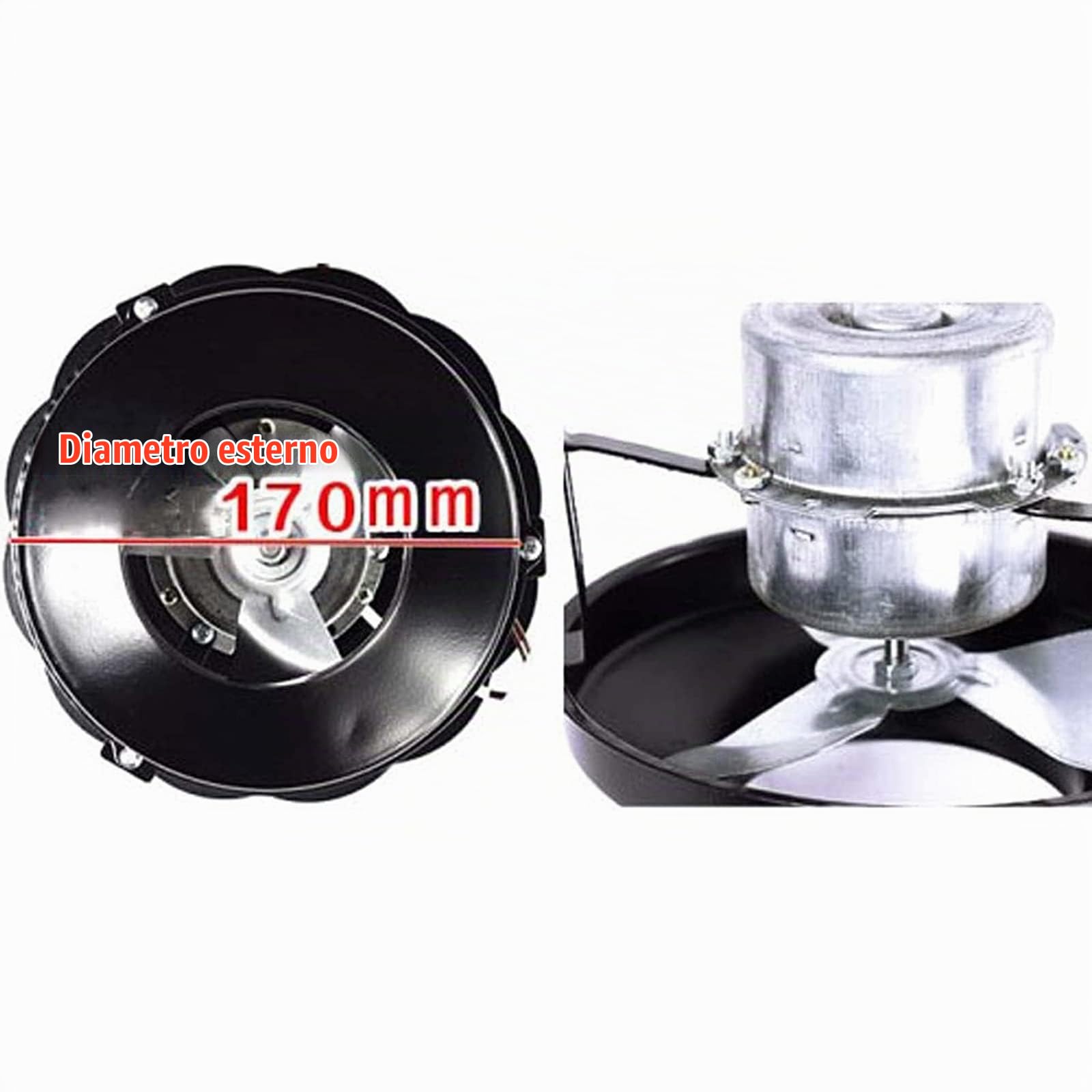 Aspiratore di Fumo per Camino, 50W/60W/100W Aspiratore per Camino Aspiratore per Canna Fumaria Induttore di Tiraggio per Camino Aspiratore per Camino per Camino(Nero),60w
