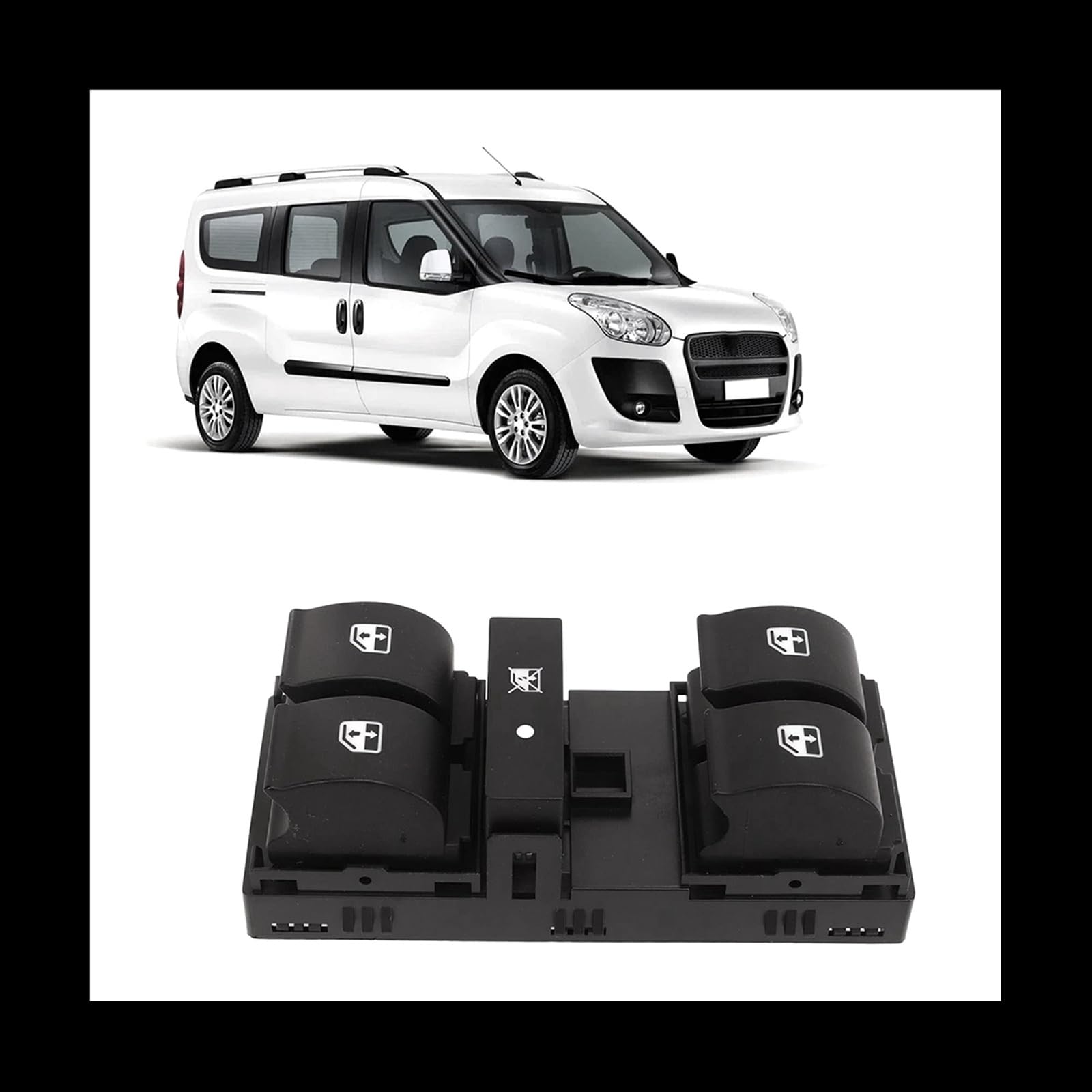 Interruttore Alzacristallo Elettrico Per Fiat Doblo 2010-2022 - Pulsante Con Pannello, KASturbo - Foto 9