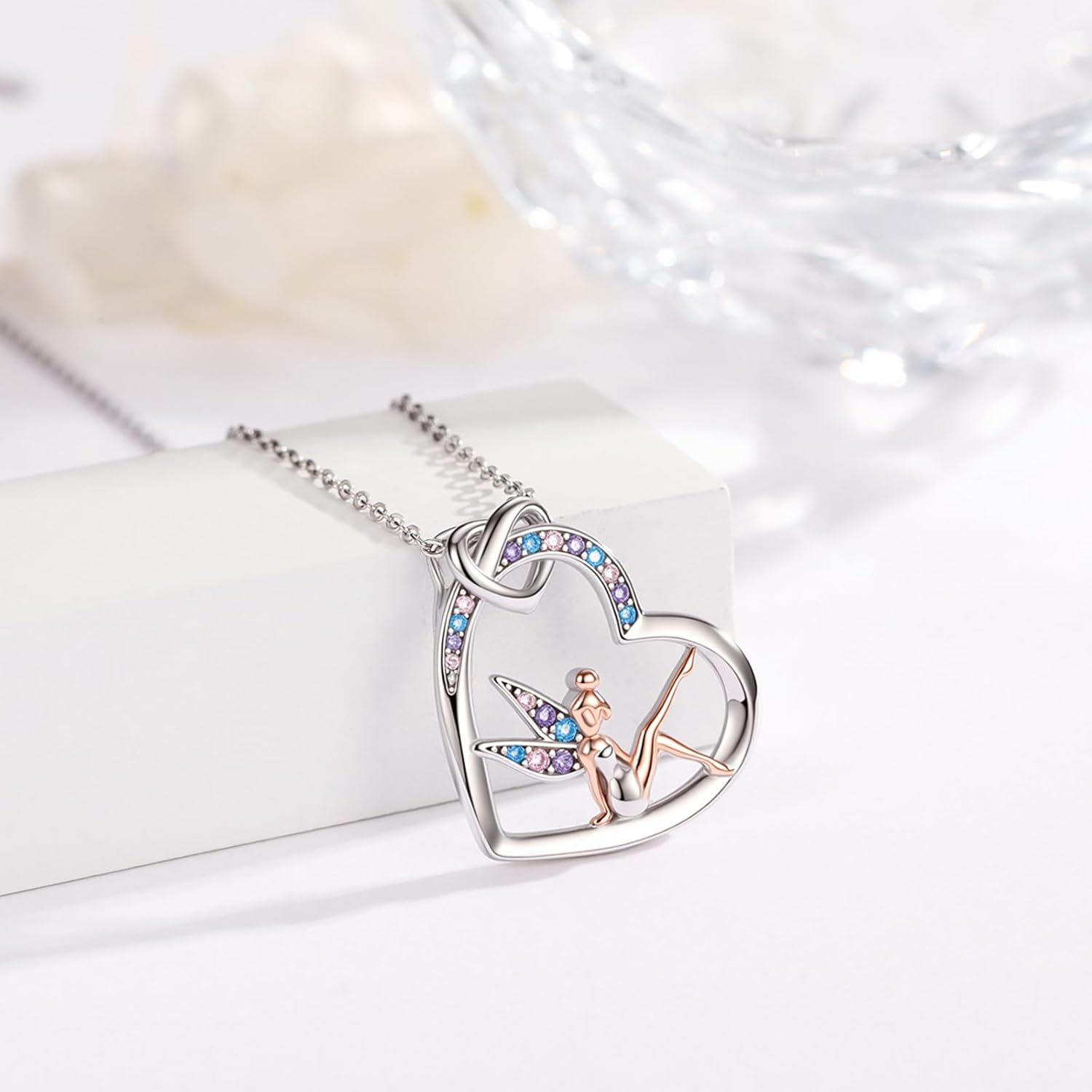 Fairy Necklace Gifts for Women 925 Sterling Silver Fairy Pendant Angel Elf Jewelry Gifts for Daughter - Image 2