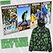 Get Trend Minecraft Rain Coat for Boys, Teens, Reversible Hooded Raincoat with Pockets for School, Outdoor Travel, Gamer Gifts for Boys (11-12 Years, Minecraft Reversible)