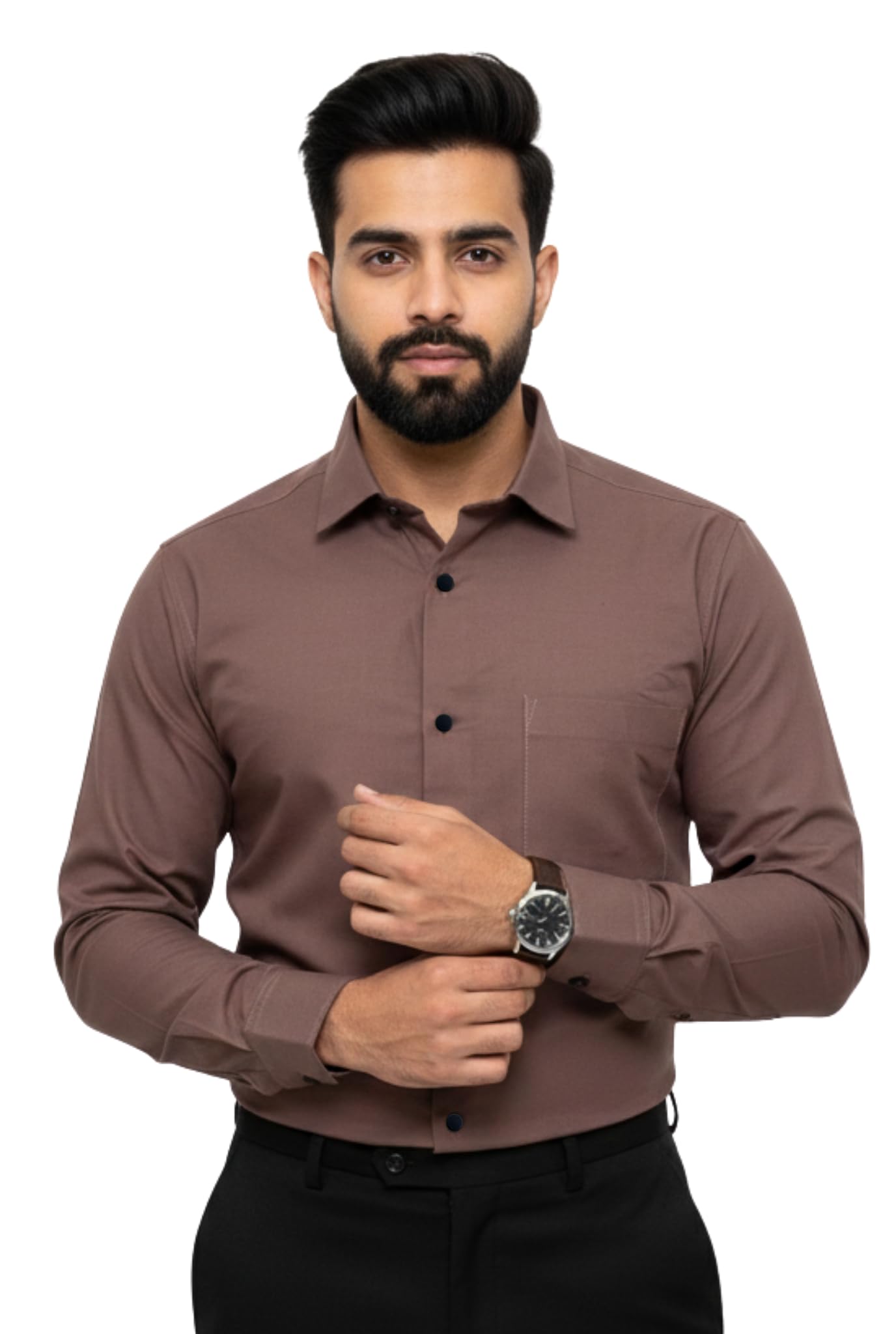 Men Cotton Full Sleeves Shirt Premium Plain Solid Regular Fit Formal Office Classic Look Size (S to 3XL)-picture-36