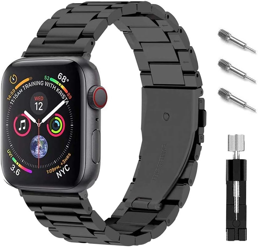 Ontube Bands Compatible with Apple Watch, Stainless Steel Link Bracelet