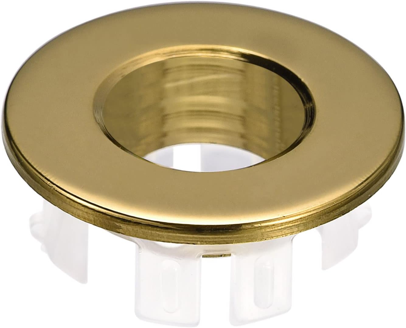 sourcing map Sink Trim Overflow Cover, Sink Overflow Rings Bathroom Kitchen Basin Drain Cover Hole Insert in Round Caps, Gold