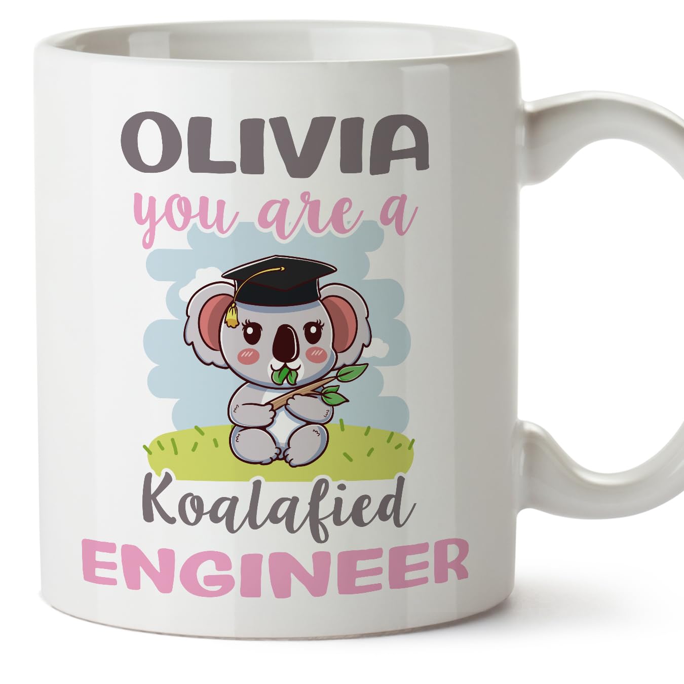 MUGFFINS Personalised Mug for Engineer Woman - in English - Custom Koalafied - Funny Custom Gift for Colleagues - Ceramic 11oz Mug — image 1