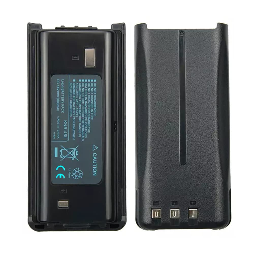 KITOOPS KNB-45 KNB-45L Walkie Talkie Battery 2000mAh 7.4V Li-ion Replacement Battery for Kenwood TK-3312 TK-2200 TK-2207 TK-2312 TK-3200 TK-3207 KNB-29N KNB-53N KNB-69L Two Way Radio