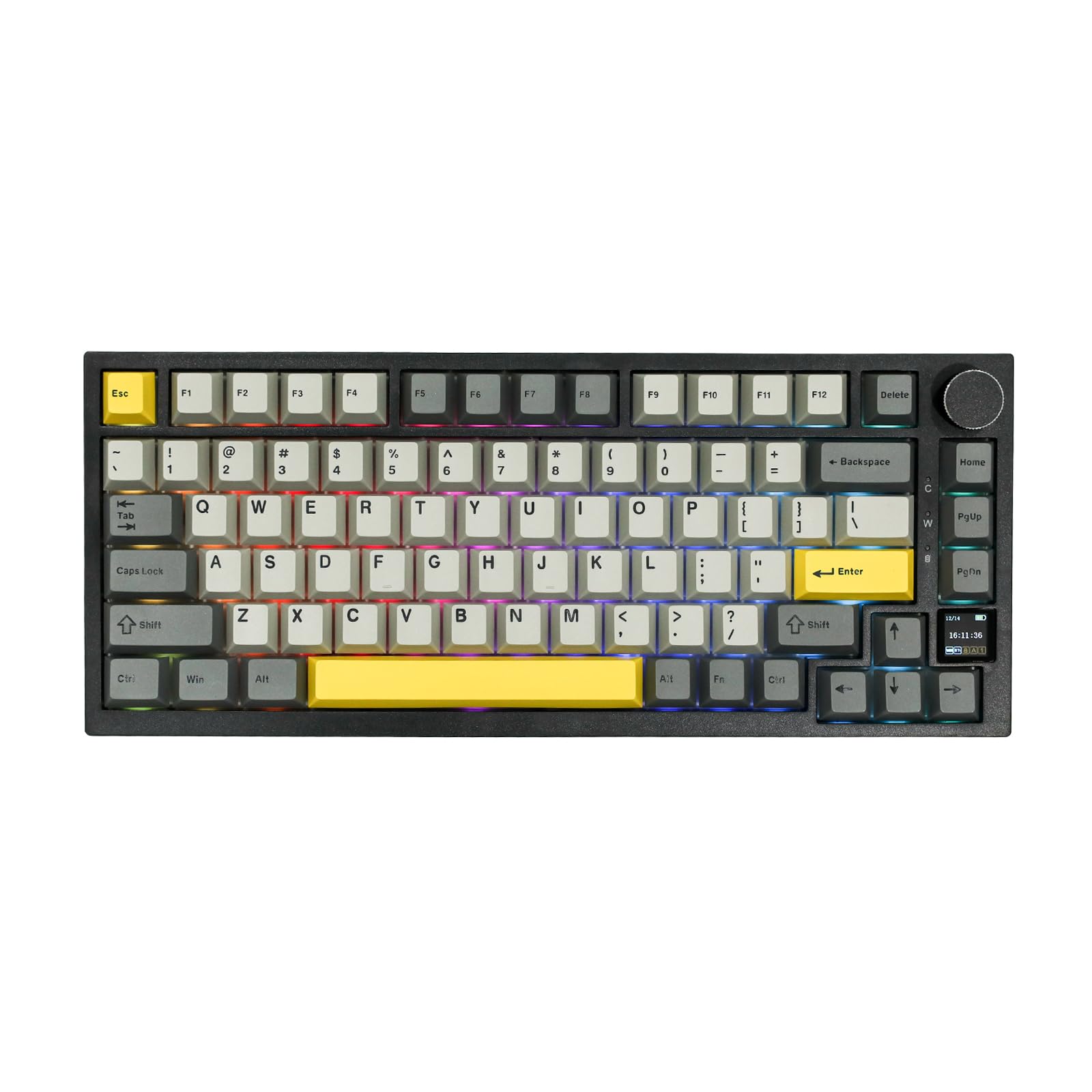 EPOMAKER Ajazz AK820 Pro Gasket Tastiera Meccanica usb c/BT/wireless, retroilluminata RGB con TFT schermo, cuscino foam per WIN/Mac/PC (Grey, Ajazz Flying Fish Switch)