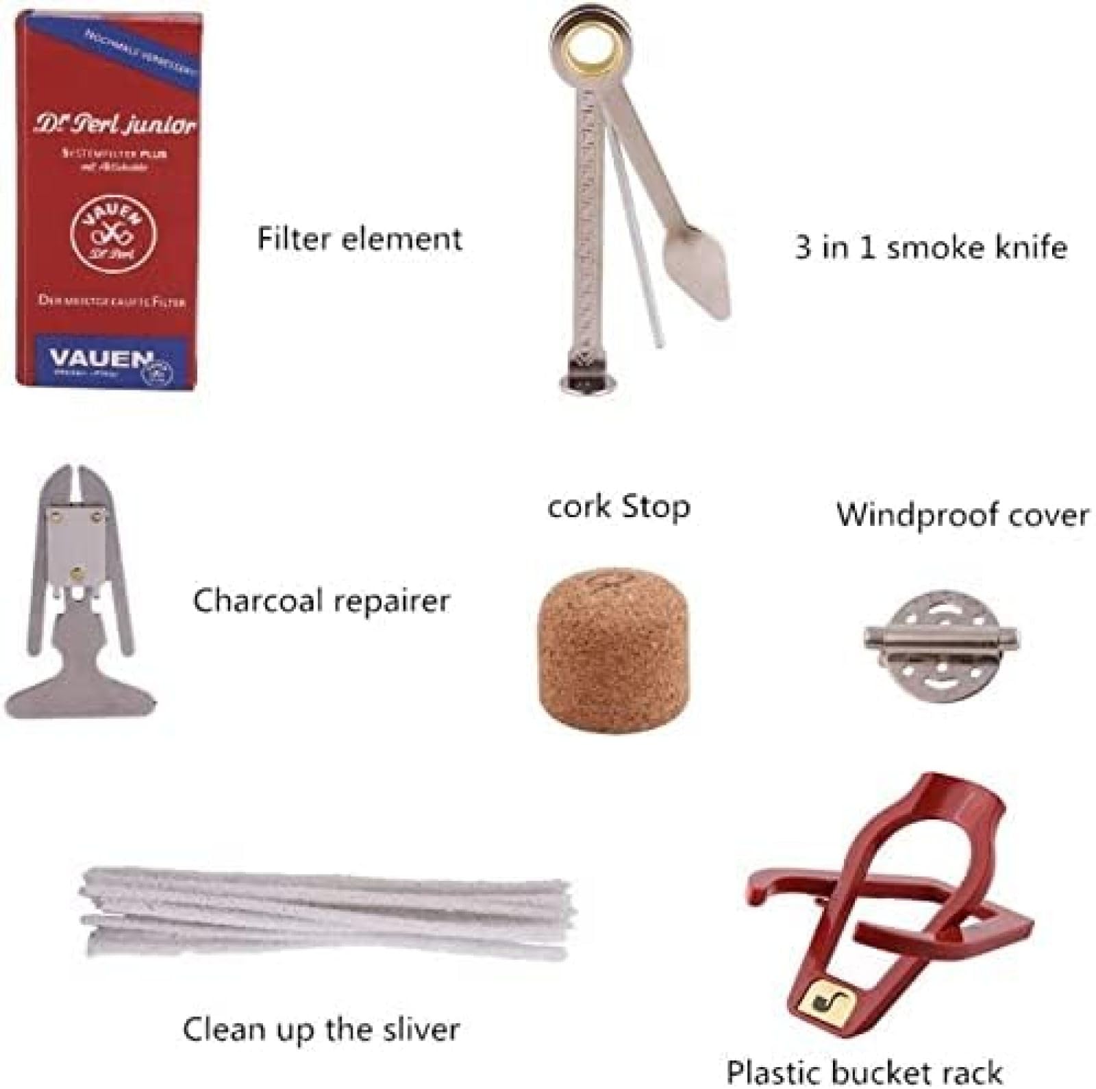 Juego de pipa de madera de sándalo tallada a mano para fumar filtros de madera y accesorios para fumadores con caja de regalo, B
