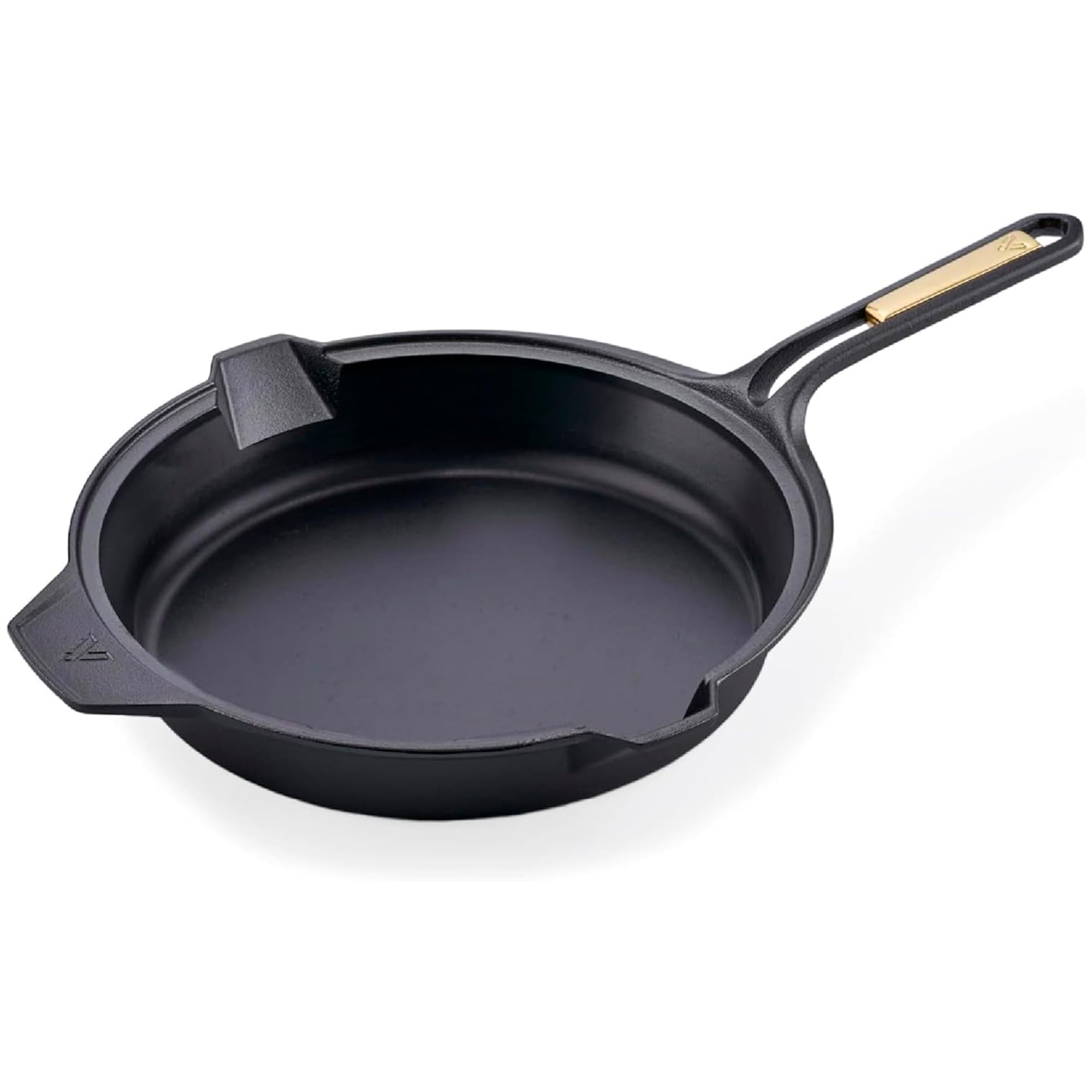 Victoria Signature Gold Cast Iron Skillet, Cast Iron Frying Pan with Long Handle, Includes Gold Insert in Handle, 10 Inch, Made in Colombia
