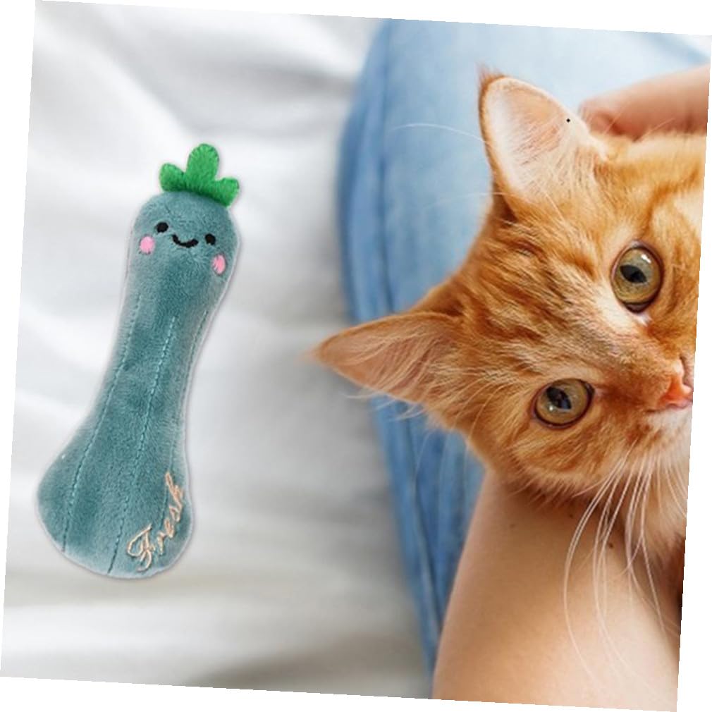 FRCOLOR Jouets pour Chat Intérieur Peluche 3pcs Herbe à Chat Jouet Masticable Adorable de Maïs Solide et Polyvalent pour Chatons