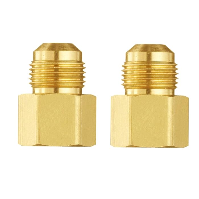 Buy ANPTGHT 2 pcs Brass Flare Tube Fitting Coupling Gas Adapter , 3/8