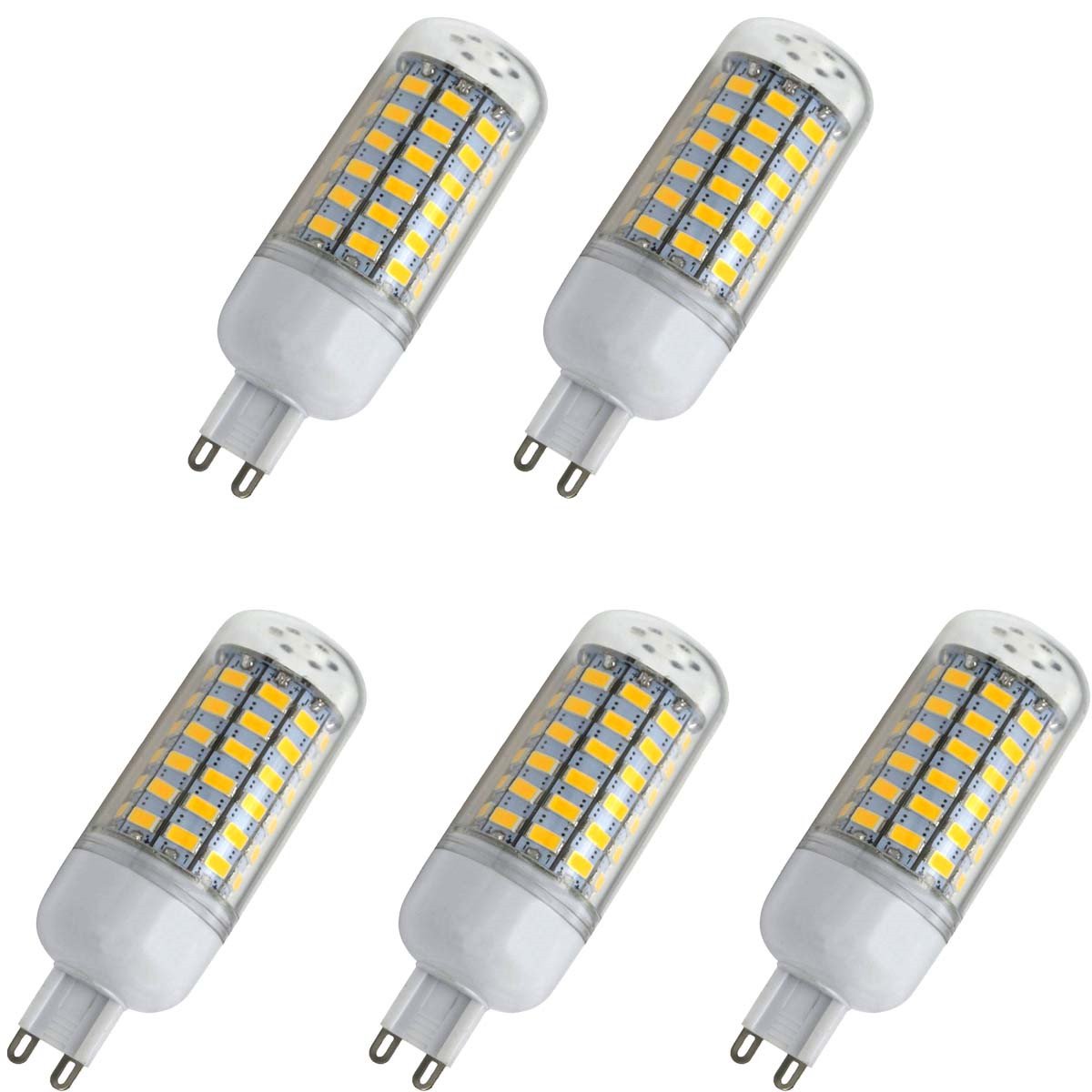 Aoxdi G9 LED Bulbs 10W, Warm White, G9 LED Light Bulb Lamps for Ceiling Lights, Non-dimmable, AC220-240V, 5-Pack