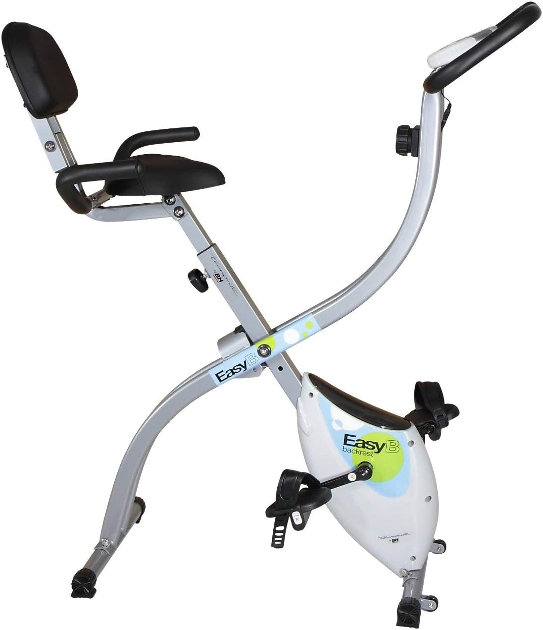 Tecnovita by BH Easy B YFAX91. Flywheel eqquivalent to 22 lbs. No more excuses to get in shape! Foldable exercise bike. Folds easily. Ergonomic seat. White
