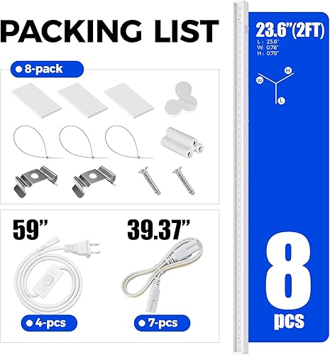 Miniatura 9 de Barrina Luces de cultivo T5, 5000K blanco de espectro completo LED de crecimiento, 2 pies 80 W (8 x 10 W) luces de cultivo de plantas para plantas