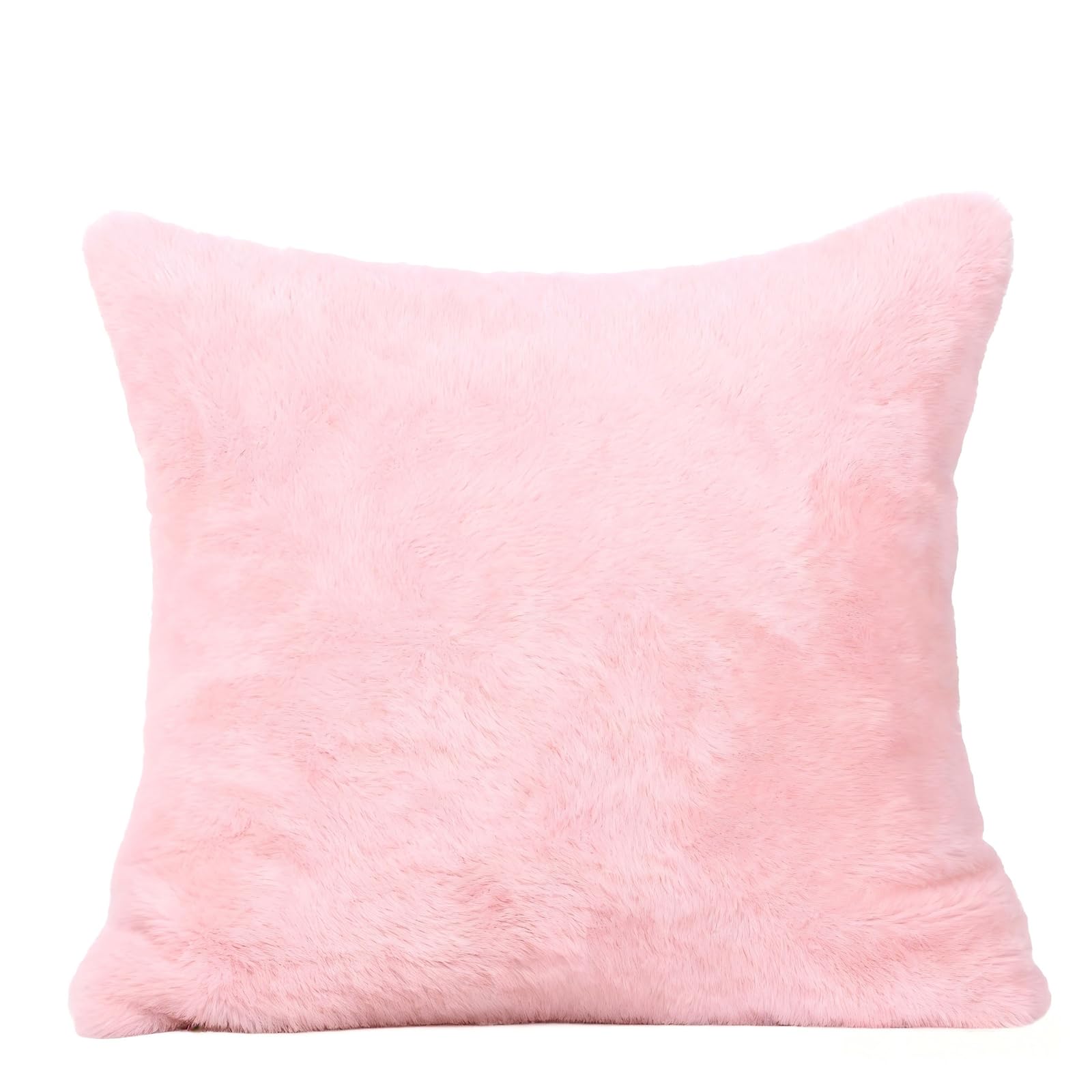 Tivleed Soft Plush Pink Cushion Cover for Girls - 45x45cm Machine Washable Fade-Resistant Pillow Case for Teen Girl Room Decor, Aesthetic Bedroom Accessories