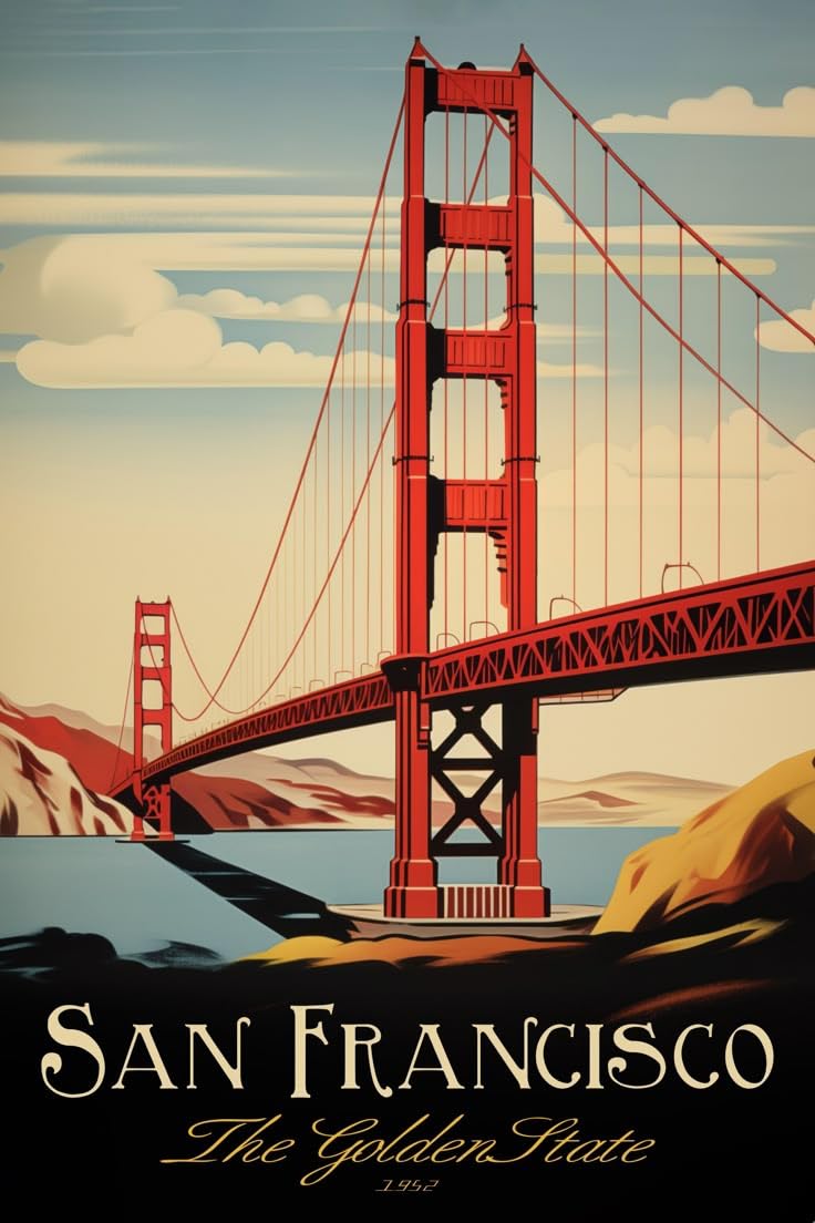 San Francisco Fridge Magnet 3.5 x 2.5 inc,Wooden Fridge Magnet for Refrigerator/Royal Heritage Arts-image-33