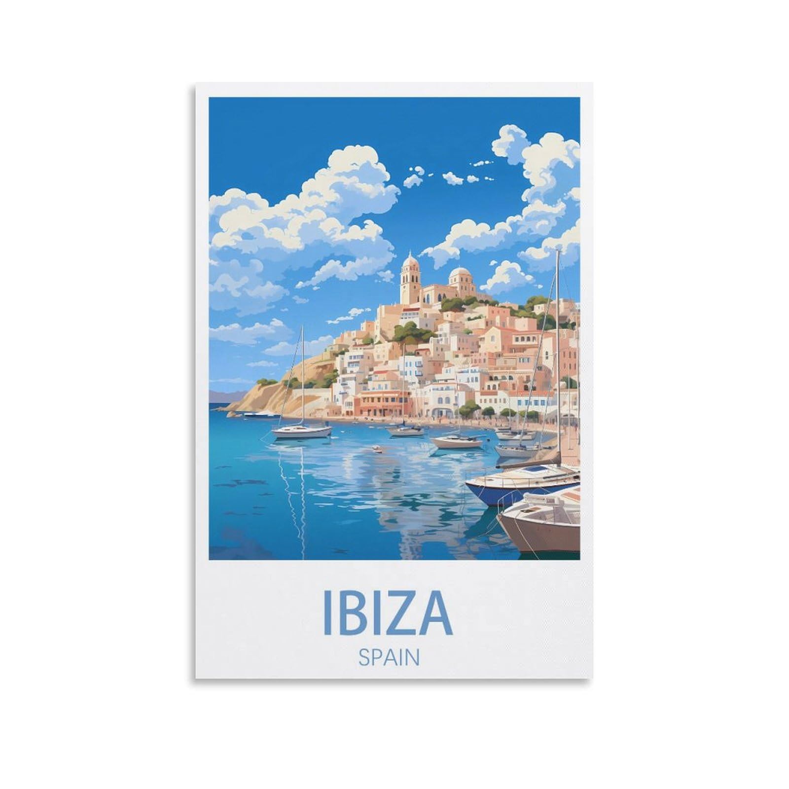 EZMLFA 5D Diamond Art Kits for Beginner,Ibiza Spain,Diamond Picture Art for Beginner, DIY Gem Cross Stitch Creative Gift Home Wall Decor 40x40cm