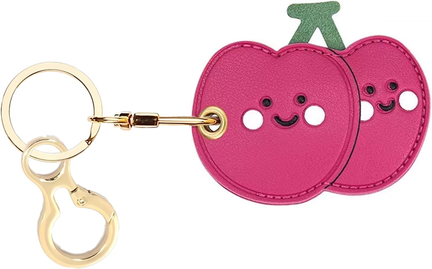 Leather Keychain Holder Case Compatible with AirTag,Cute air tag Cover with Keychain Ring,GPS Tracker Case for Keys