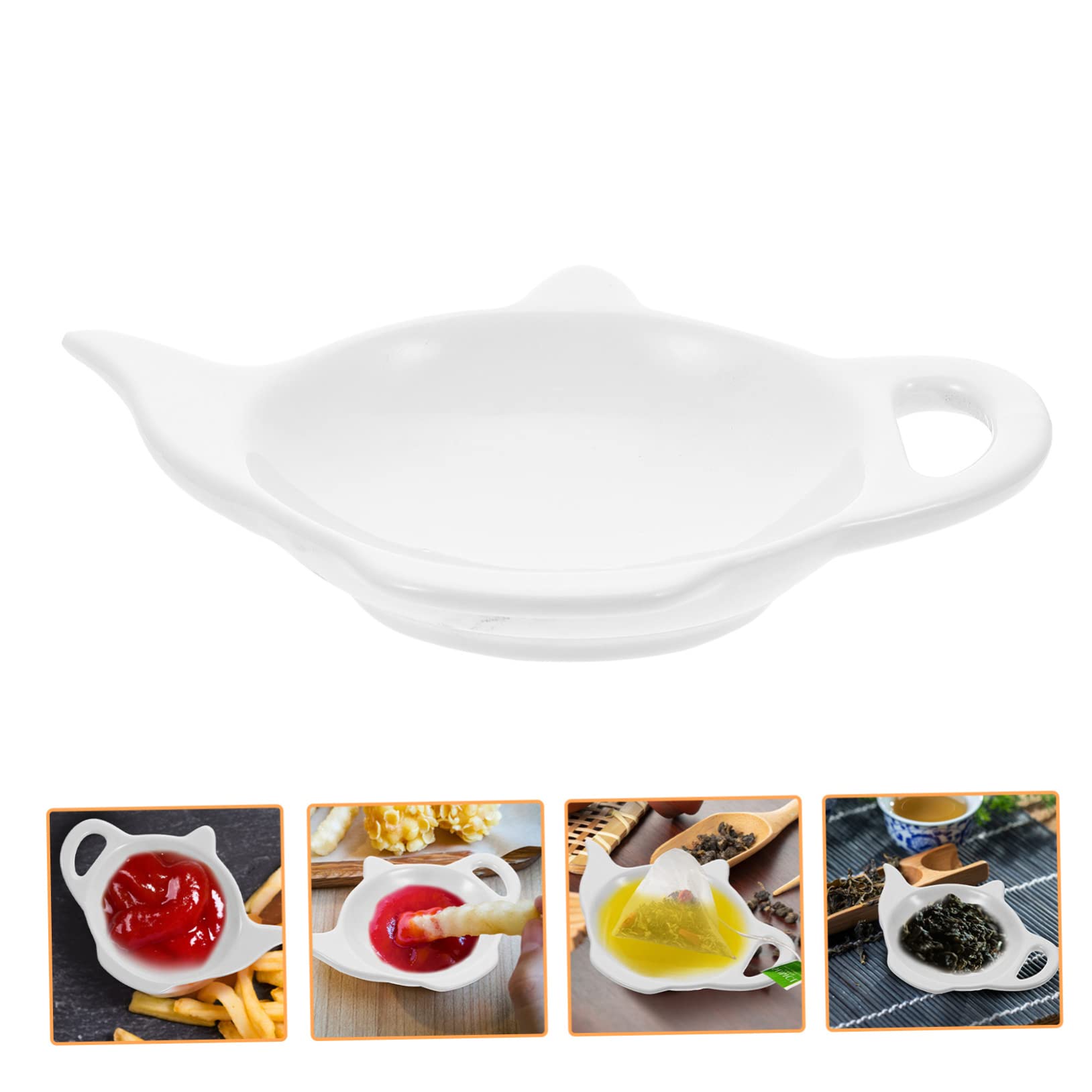 LABRIMP Professional Teabag Tray Ceramic Coaster Decorative Teabag Holder for Tea House