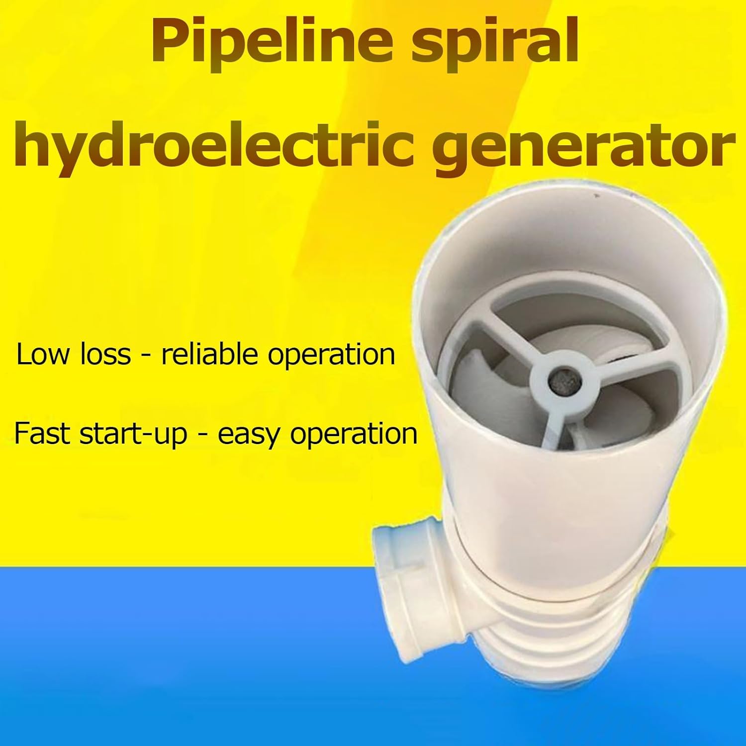 50W Portable Hydroelectric Generator With Spiral Turbine & USB3.0 Fast Charge - Lightweight PVC Water Power Generator For Outdoor, Fishpond(Short)