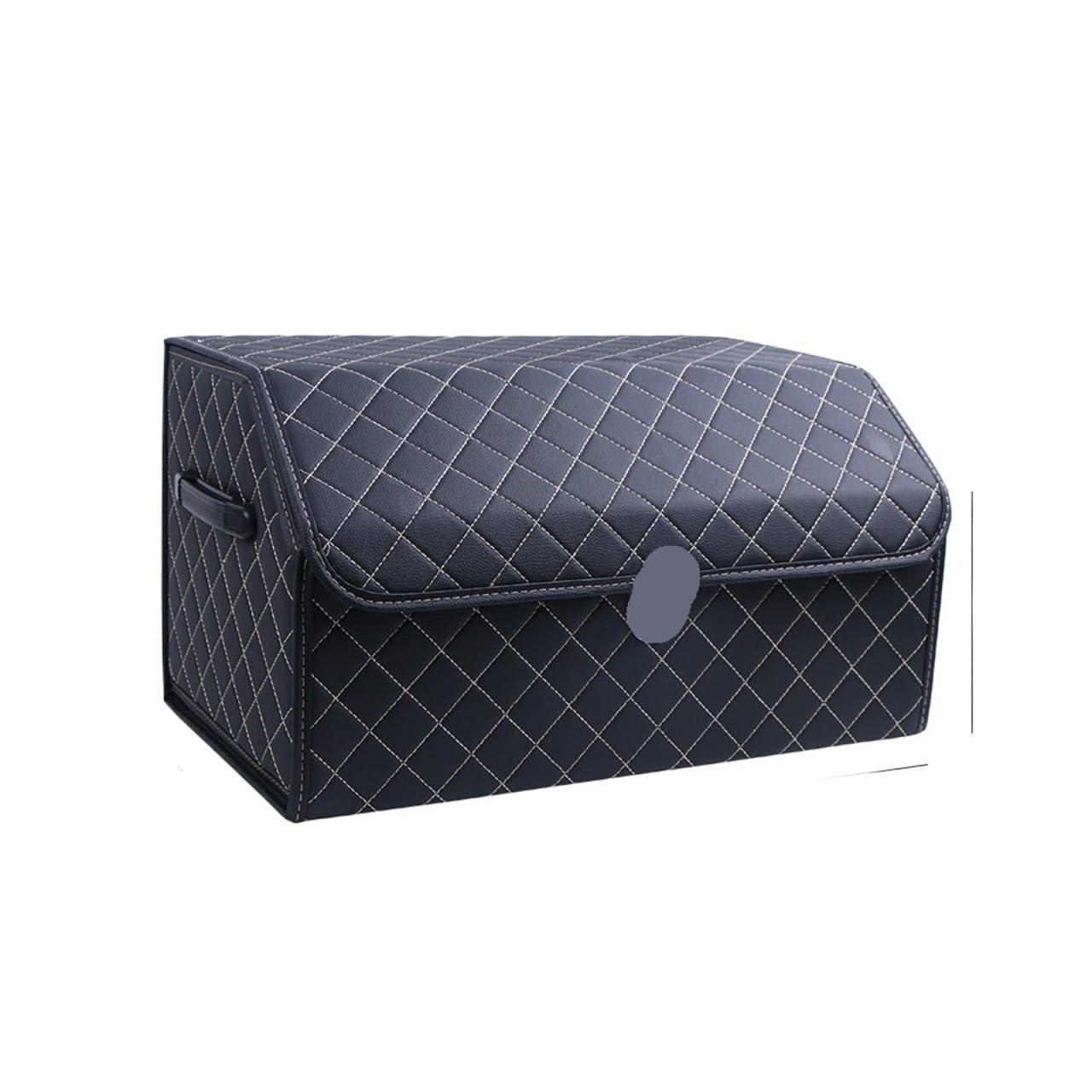Scatola di immagazzinaggio for bagagliaio di un'auto in pelle PU Organizzatore di auto Borsa di stoccaggio pieghevole Automobile Stivaggio Scatola di riordino for berlina(Black-beige-large)