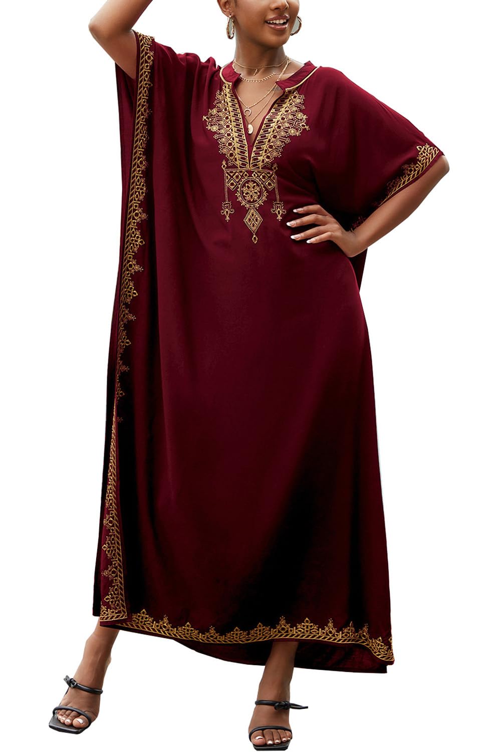 Femmes Plage Caftan Surdimensionné Chemise de Nuit Bohomian Kimono Vêtements de Nuit Biniki Couverture Ups Sarong Paréo