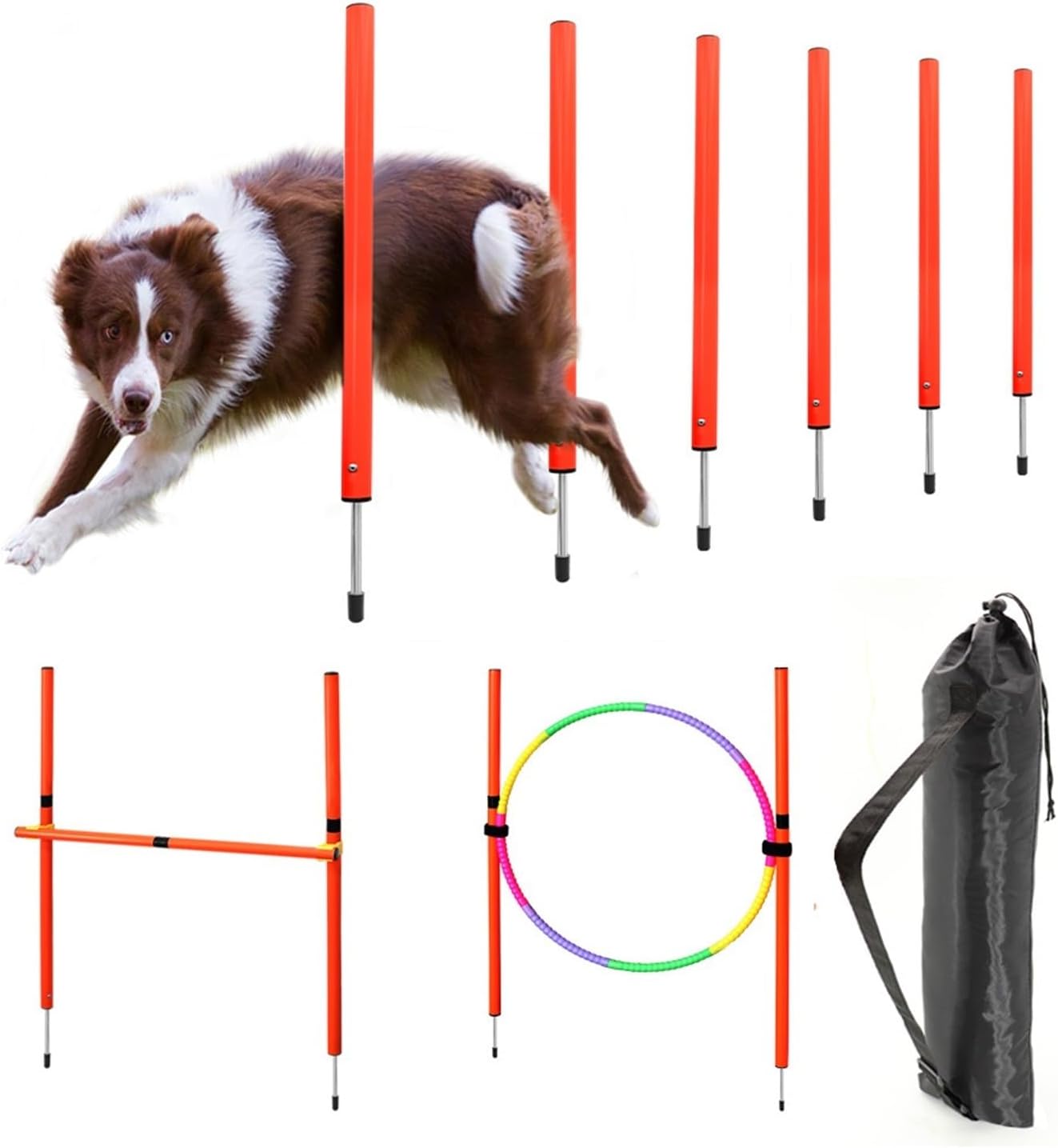 Dog Agility Equipment Portable Pet Training Equipments Jumping Training Tool Outdoor Running Stake Sports Stakes Pole