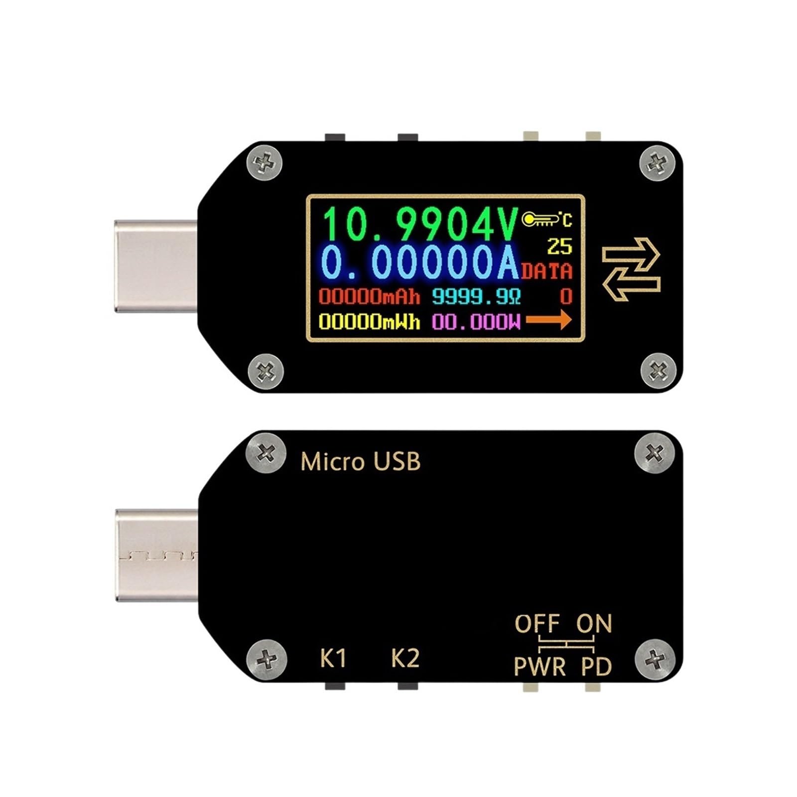 Tester USB TC66/TC66C type-c PD wyzwalacz USB-C woltomierz amperomierz napięcie 2-drożny miernik prądu multimetr PD ładowarka akumulator USB Tester(TC66C)