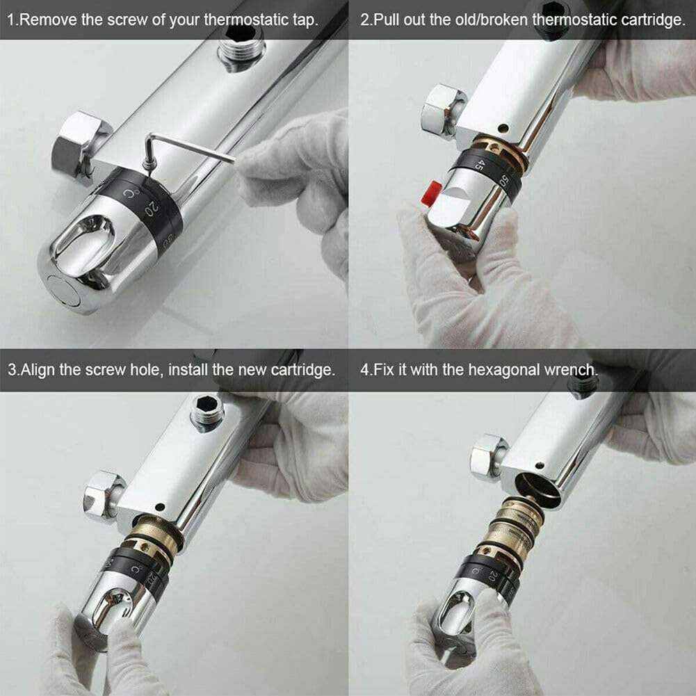Cartucho Termostático Mezclador De Ducha De Latón Kit De Reparación De Barra De Válvula De Repuesto