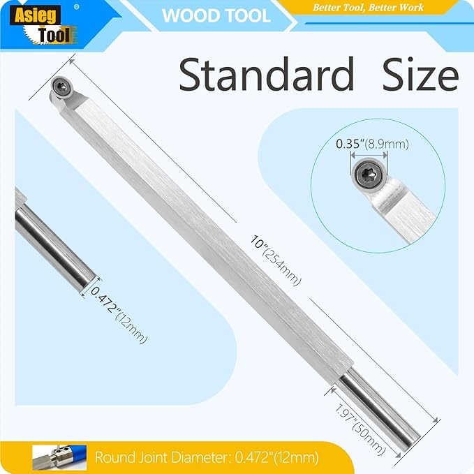 Herramienta de Torneado de Madera con Insertos de Carburo 8.9mm miniatura 2