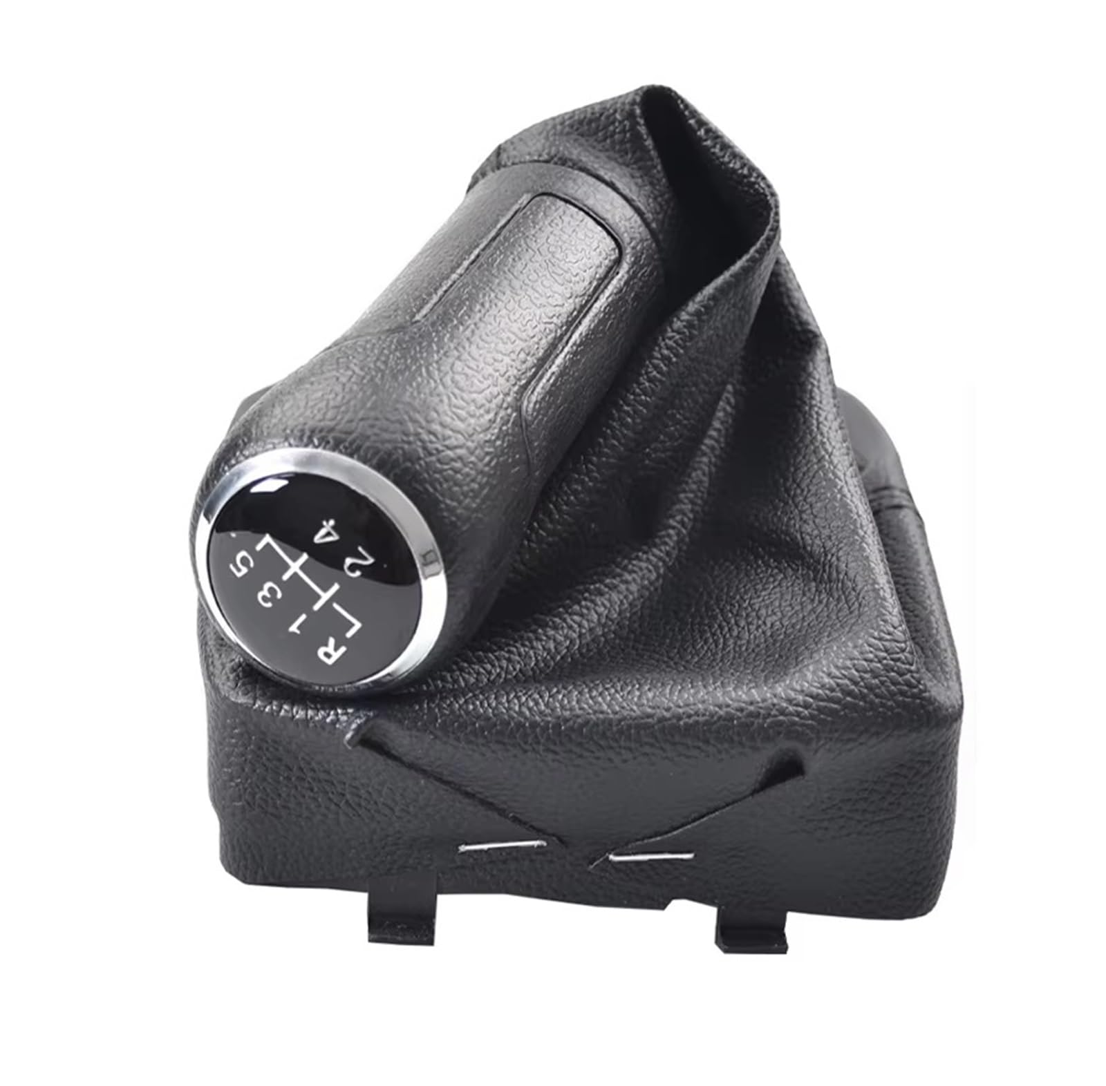GHQFROP Transmission Gear Shift Knob for VW for Polo 9N 9N2 9N3 2002-2009 Gear Shift Knob Lever Shifter PU Leather Gaitor Boot Car Gear Stick Knob(Black Leather)