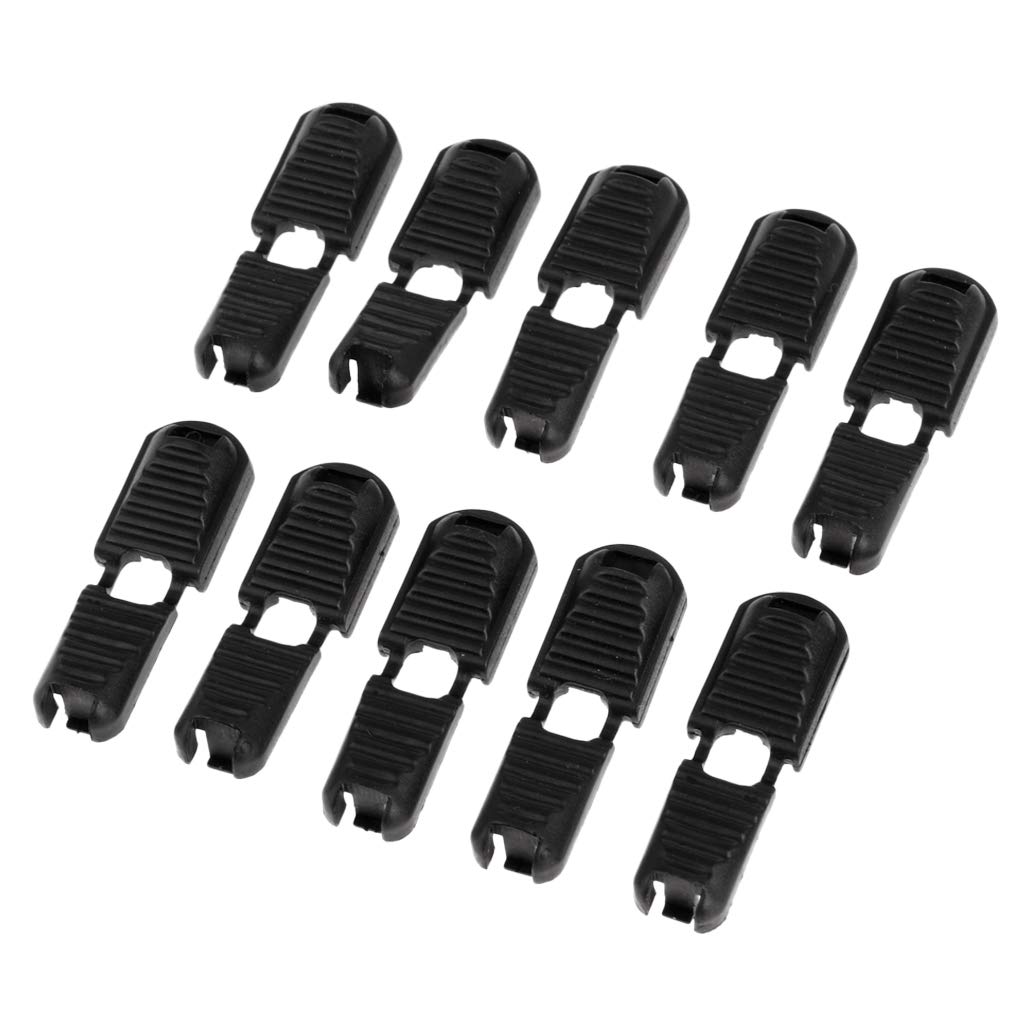 10x Outdoor Detachable Zipper Pull Cord Lock Ends Lanyard Whistle Black, for Backpack, Travel Packages, Bags, Jacket, Sportswear-image-18