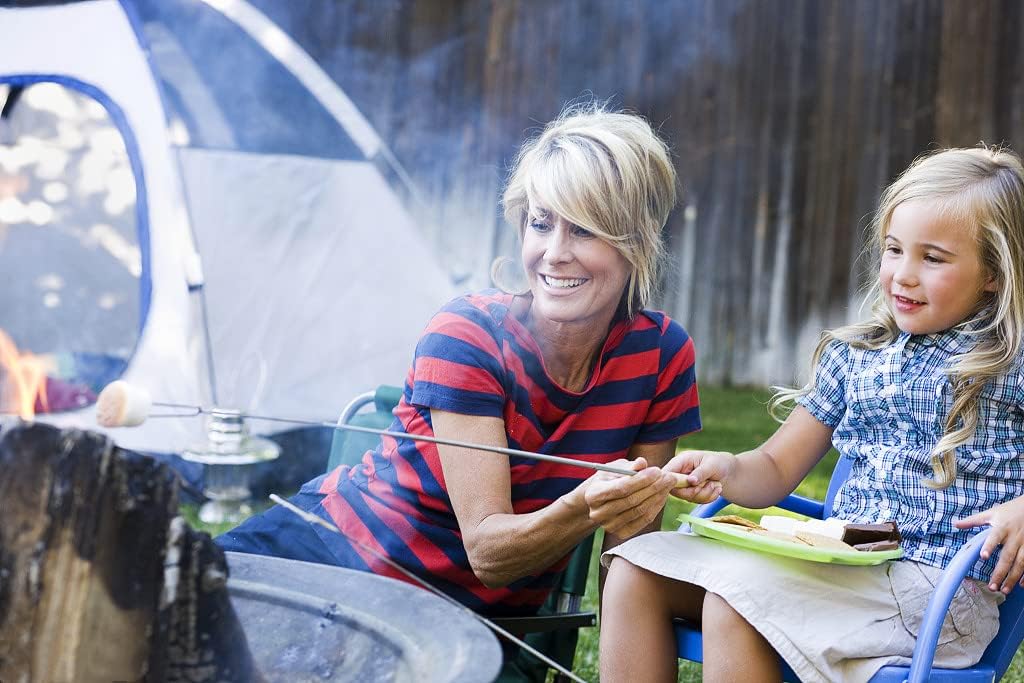 Ajmyonsp Marshmallow Roasting Sticks - Smores Sticks for Fire Pit Extra Long Extendable Smore Skewers Hot Dog Sticks for Campfire, 32 Inch Telescoping Forks Set of 8Pcs : Patio, Lawn & Garden