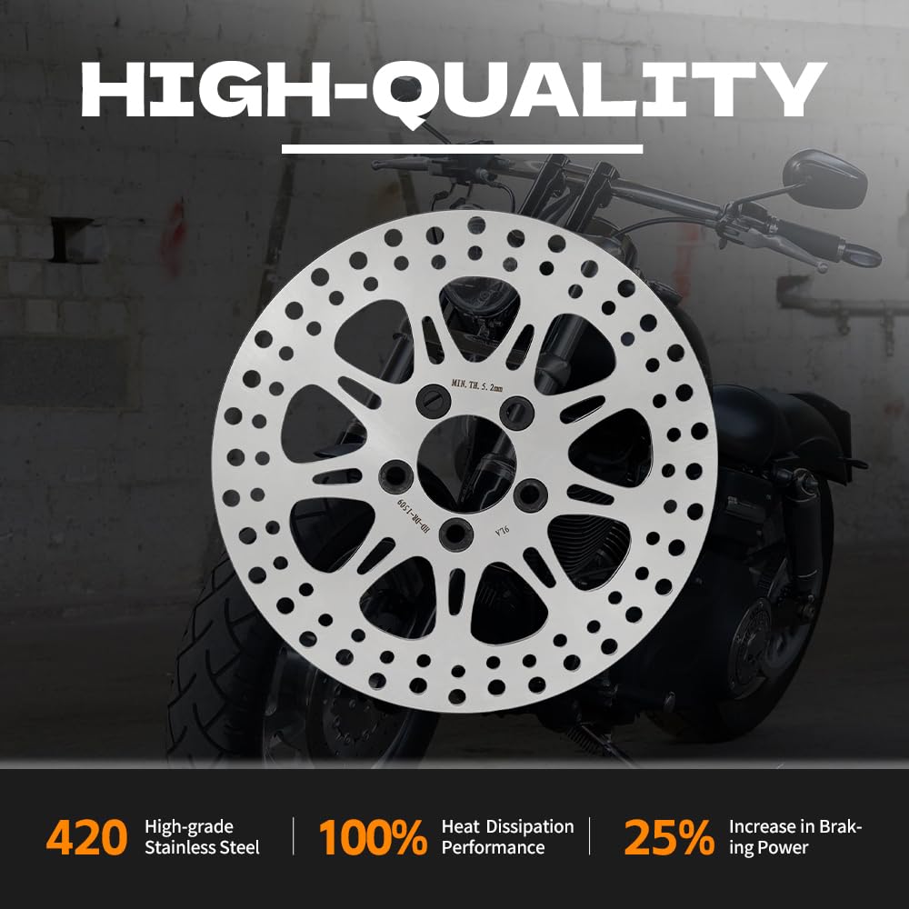 11.5” Polished Rear Brake Rotor For Harley Softail Dyna Wide Glide FXD FXDB FXDF - View #5