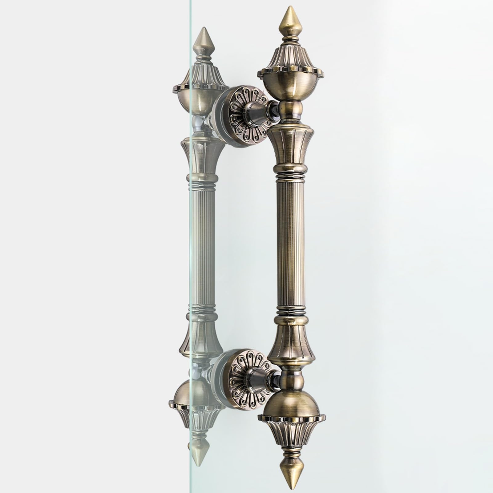 BHGFYXBS Retro European Push Pull Handle 13/17/24Inch, Antique Sliding Glass Door Handle, H Shaped Barn Door Handle Anti-Rust, Back To Back Double Sided,Bronze-100Cm/39.3In,Bronze-100cm/39.3in