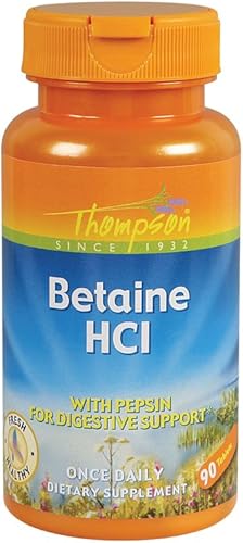 Thompson Betaine HCL con Pepsin Tablets, 324mg, 90Count (Pack de 2)