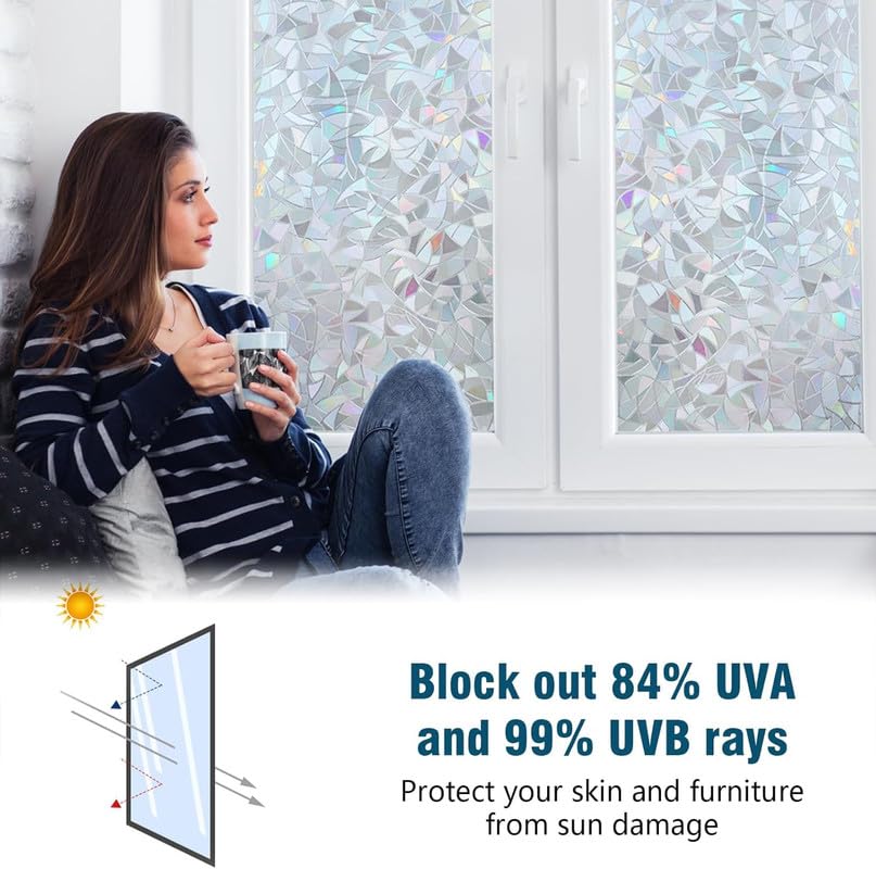 Image of Decorative Glass Film Window Film for Glass for Sunlight Window Film for Glass Ideal for bathrooms, Office Cabins, Living Rooms, Balconies Self Adhesive Glass Film (C Mosaic |16 X 36 Inchs