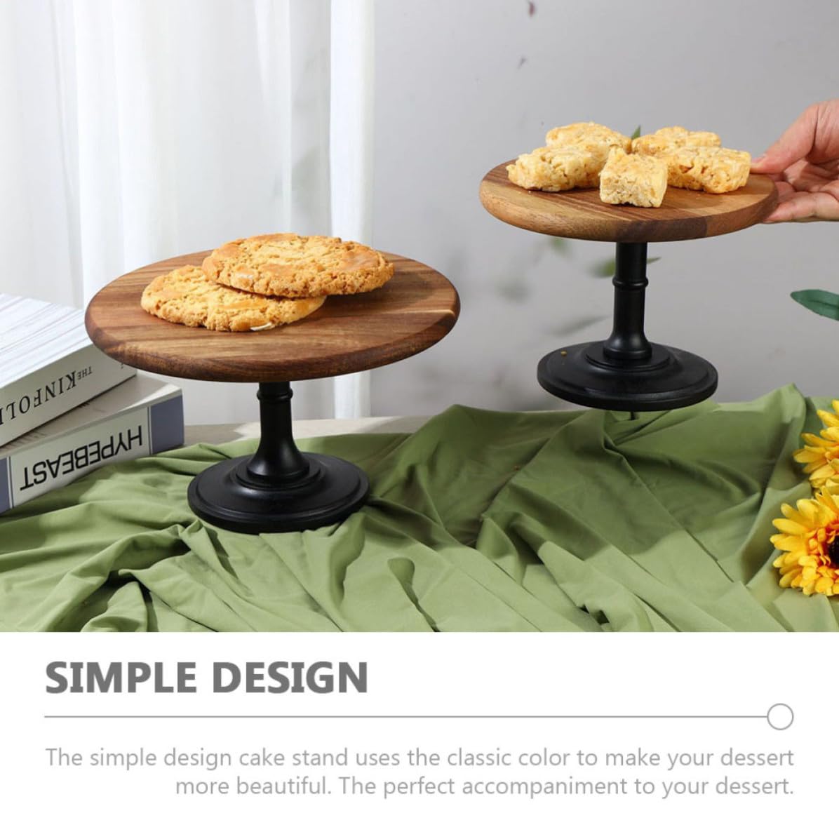 Soporte para Cupcakes de Madera Patas, Plato Redondo de Pie
