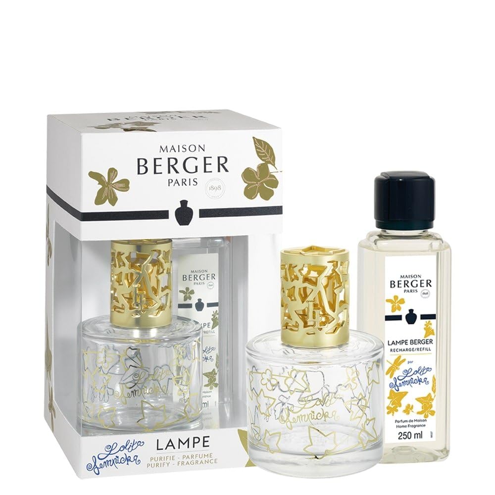 MAISON BERGER - Coffret Lampe Berger Pure Lolita Lempicka - Avec Recharge Parfum, Prête à l'Emploi - Parfume et Purifie - Diffusion Fine, Homogène et Longue Durée - Transparente