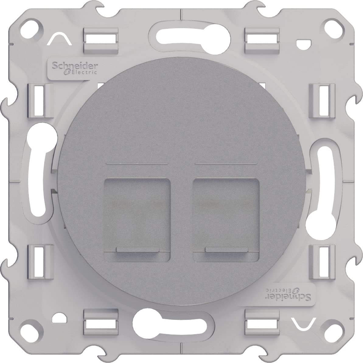 Schneider Electric - Odace, prise double RJ45 Alu, grade 3 (multimédia) cat. 6 STP, à vis - S530486