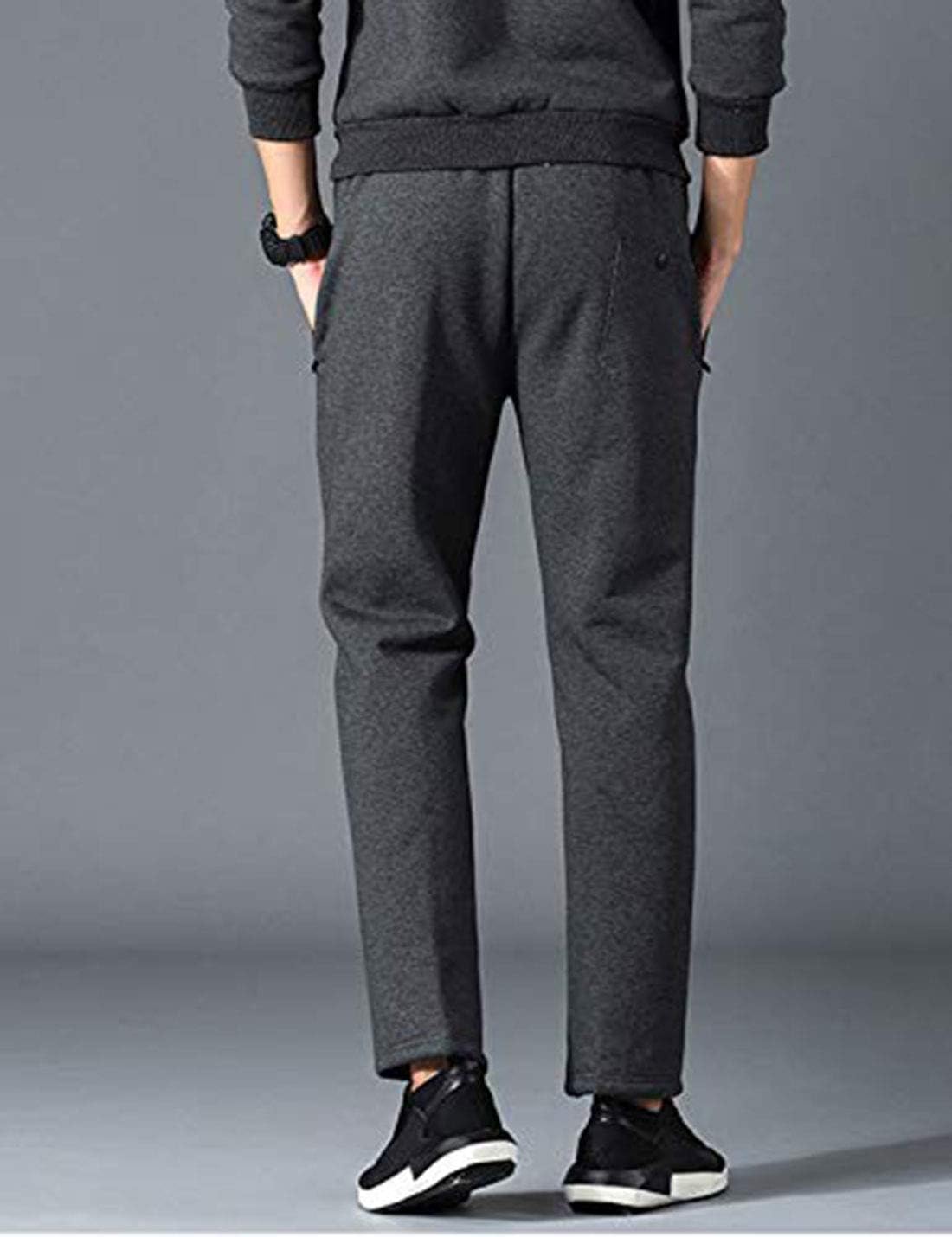 Yeokou Mens Winter Warm Sherpa Lined Active Thermal Jogger Fleece Sweatpants Pant - Image 4