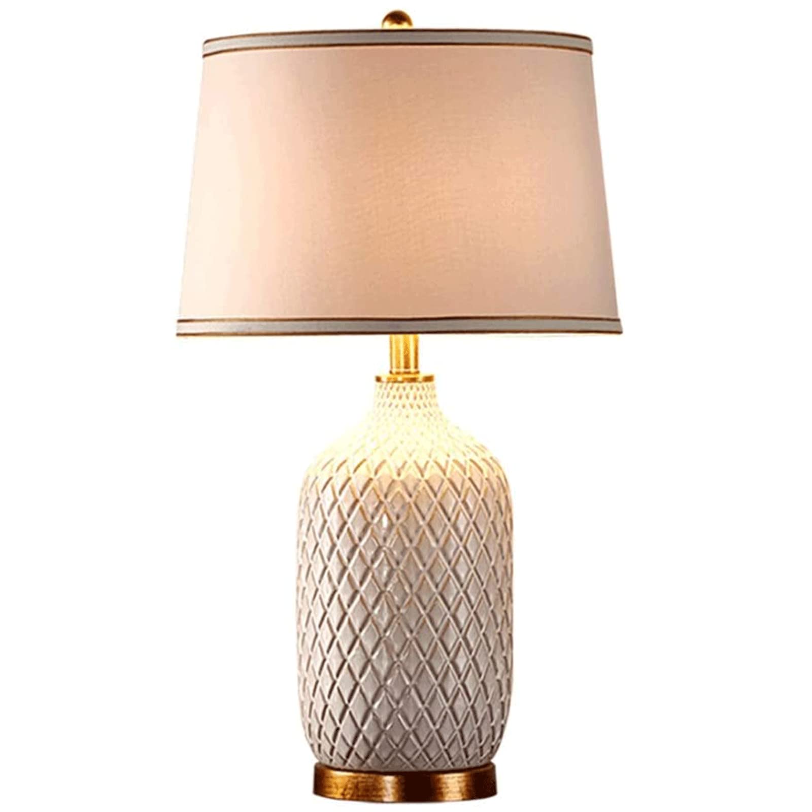 asdchZen Table Lamp Nordic Creative Table Lamp, Warm-Light E27 Desk Lamp For Living Room Bedroom, Bedside Lamp With Simple Fabric Lampshade Modern
