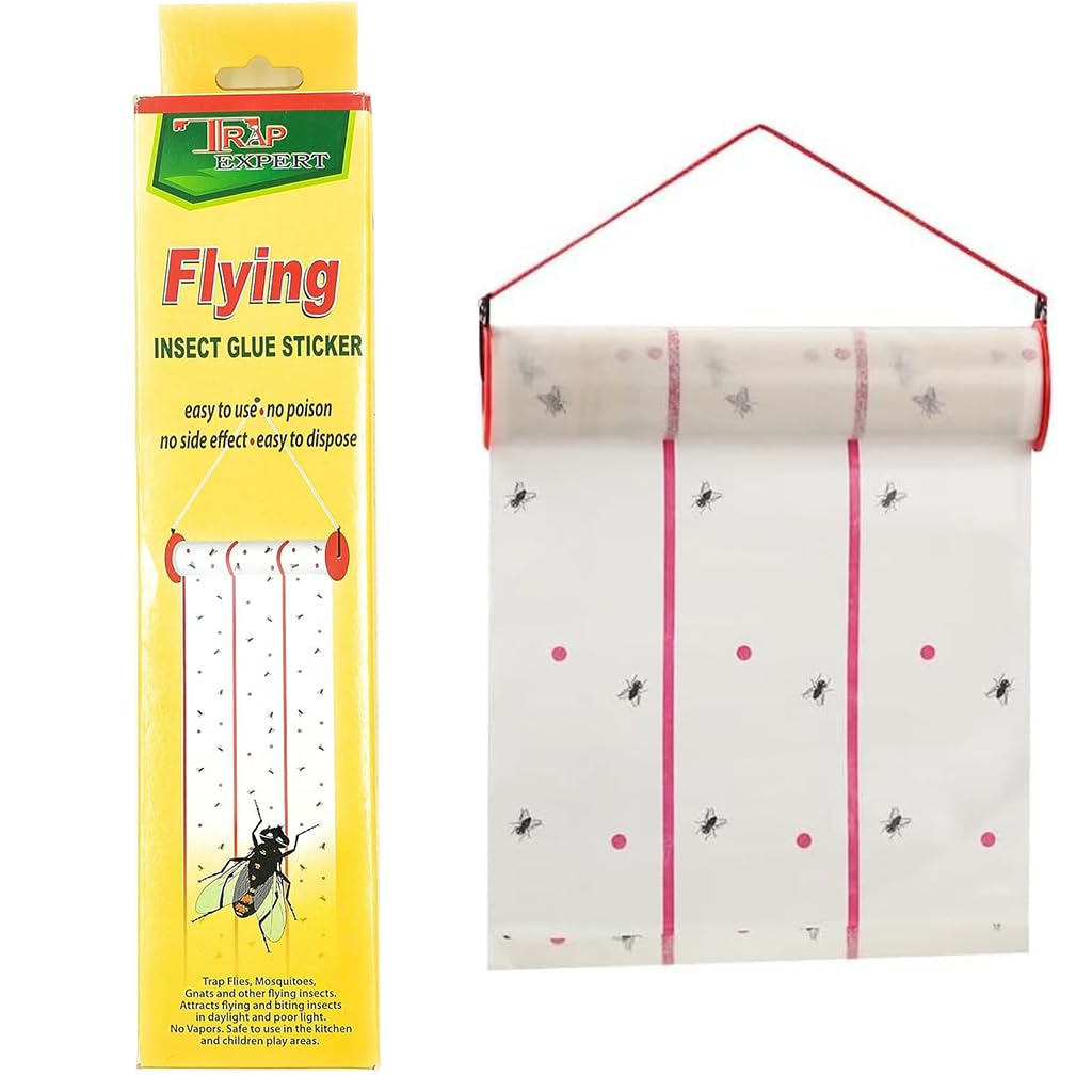 Supvox® Fly Trap Kit for Insects, Whiteflies, Aphids, Leaf Minor, Thriphs, Ultra Sticky Trap Roll for Insect in Garden & Farm for Indoor or Greenhouse Use, Hangable Fly Sticker Paper (4m*25cm)