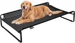 Cama Suspensa para Cachorros Pet Grande Antiderrapantes Respirável Preto GG 110x77x21cm