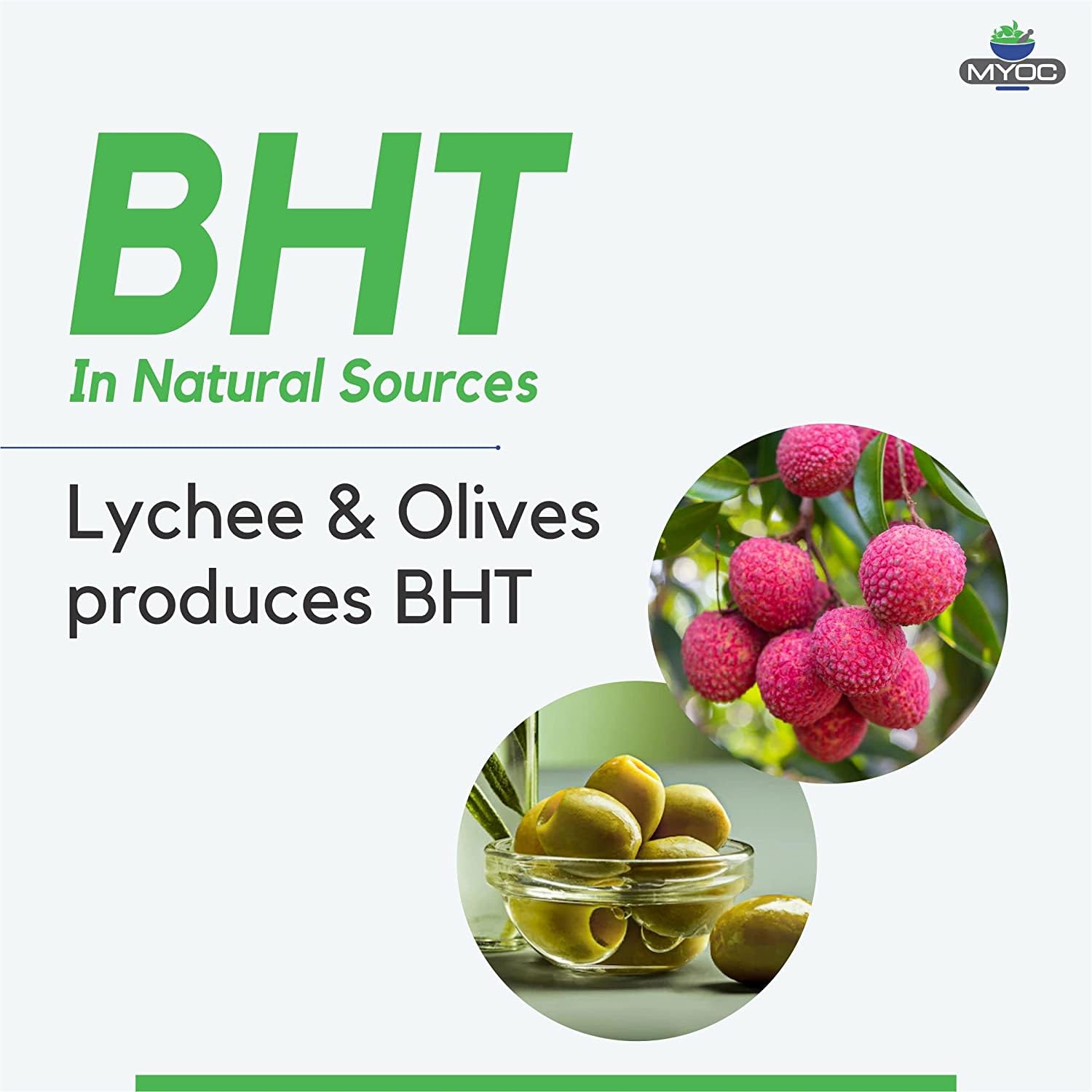 BHT Butylated Hydroxytoluene Powder, BHT Powder Bulk, Cosmetics, Paraben Free & Non GMO - 113 Gm