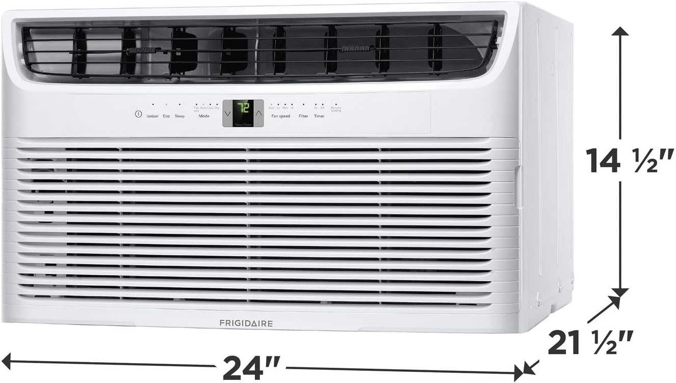 Frigidaire 115V 8000 BTU Smart Wall Air Conditioner with Dehumidifier, Fan, Wi-Fi & Remote Control, Quiet Energy Efficient Wall Mounted AC Unit for Home Cooling, Cools Small Rooms Up To 350 Sq Ft