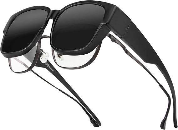 Las gafas Bloomoak polarizadas antirreflejos con protección UV 400 se ajustan sobre gafas graduadas, son ultraligeras y cómodas, ideales para conducir, pescar, golf y otras actividades al aire libre.